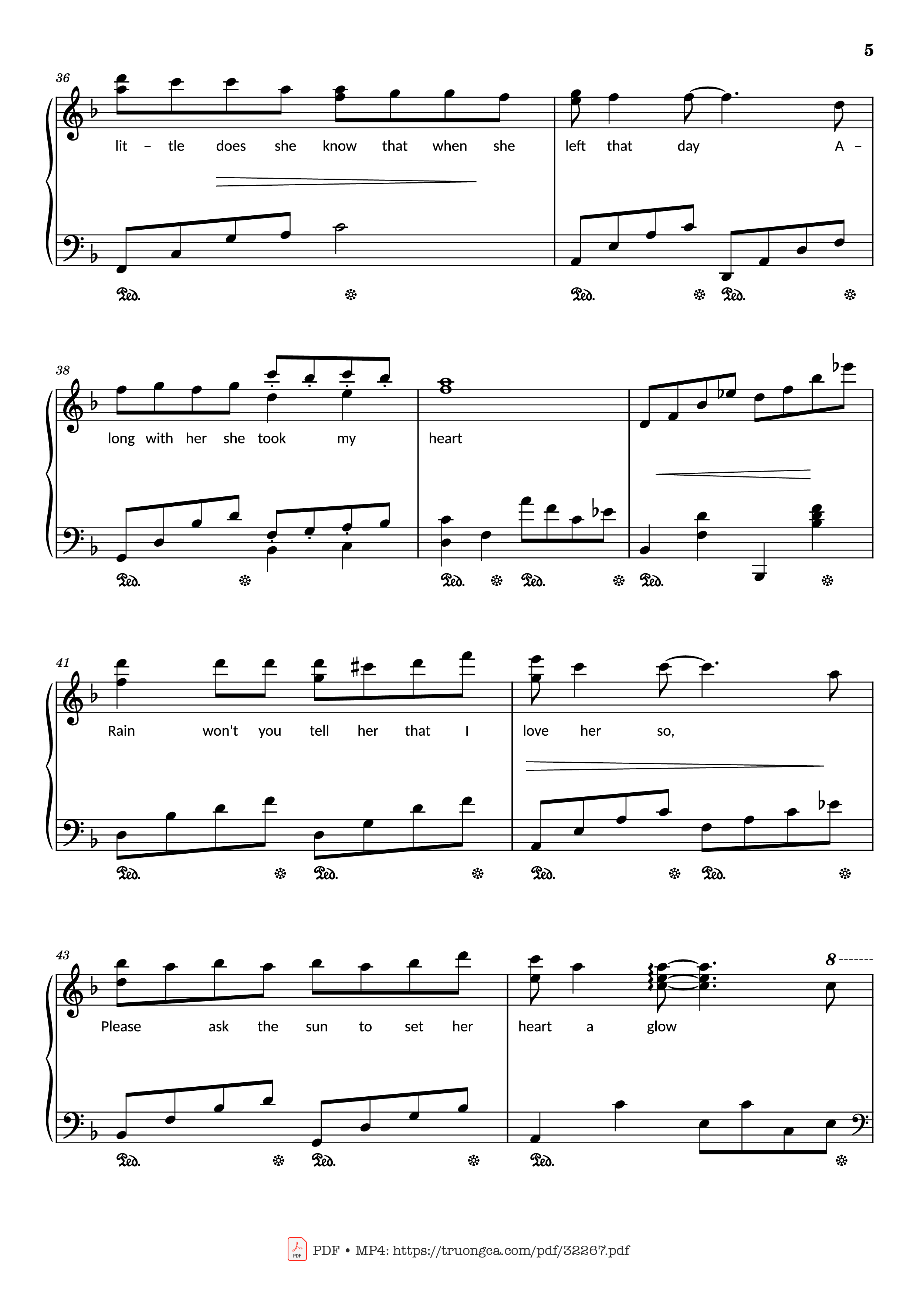 Trang 5 của Sheet nhạc PDF bài hát Rhythm of the rain Piano - John Claude Gummoe