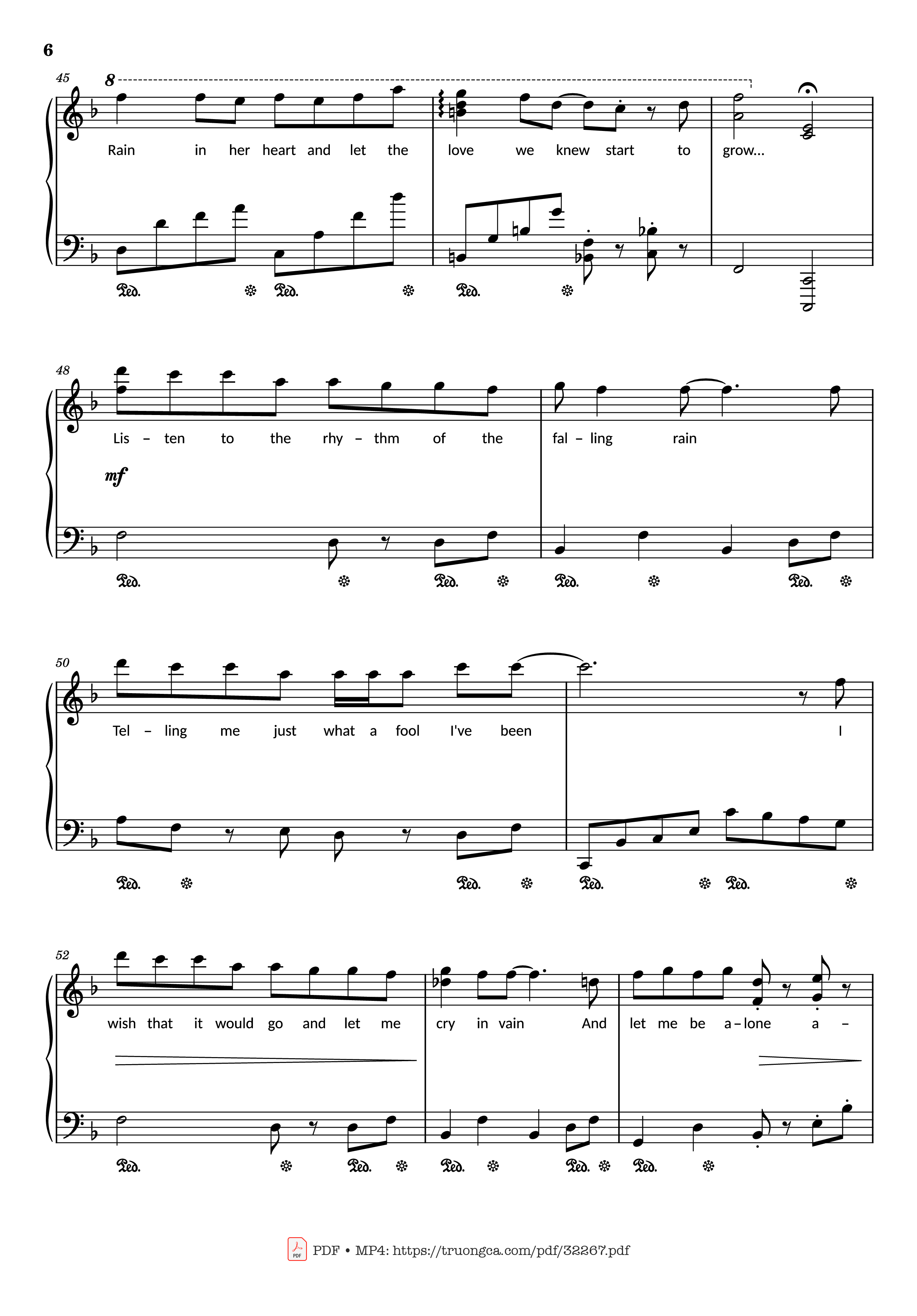 Trang 6 của Sheet nhạc PDF bài hát Rhythm of the rain Piano - John Claude Gummoe