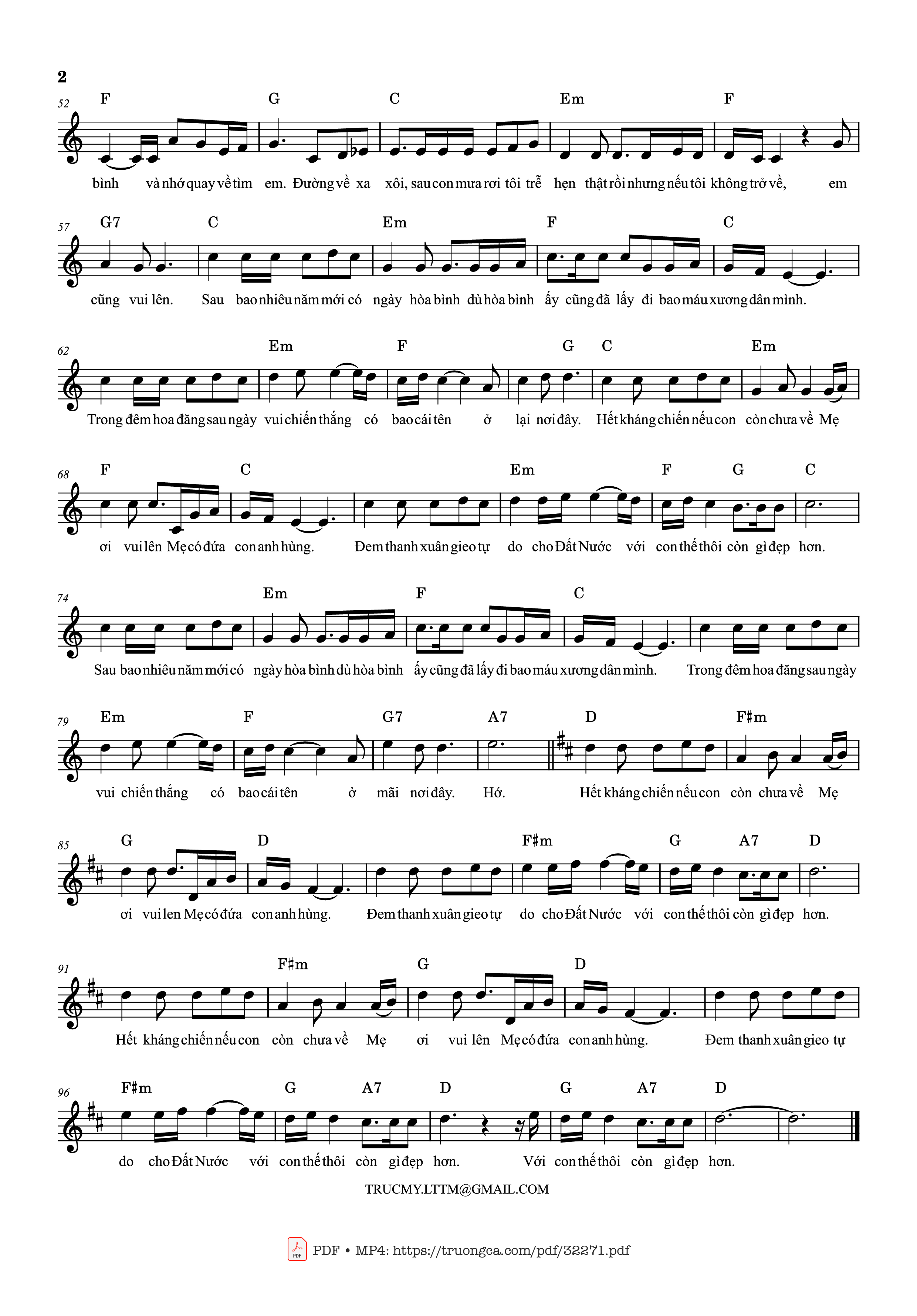 Trang 2 của Sheet nhạc PDF bài hát Còn gì đẹp hơn (Mưa đỏ OST) - Nguyễn Hùng