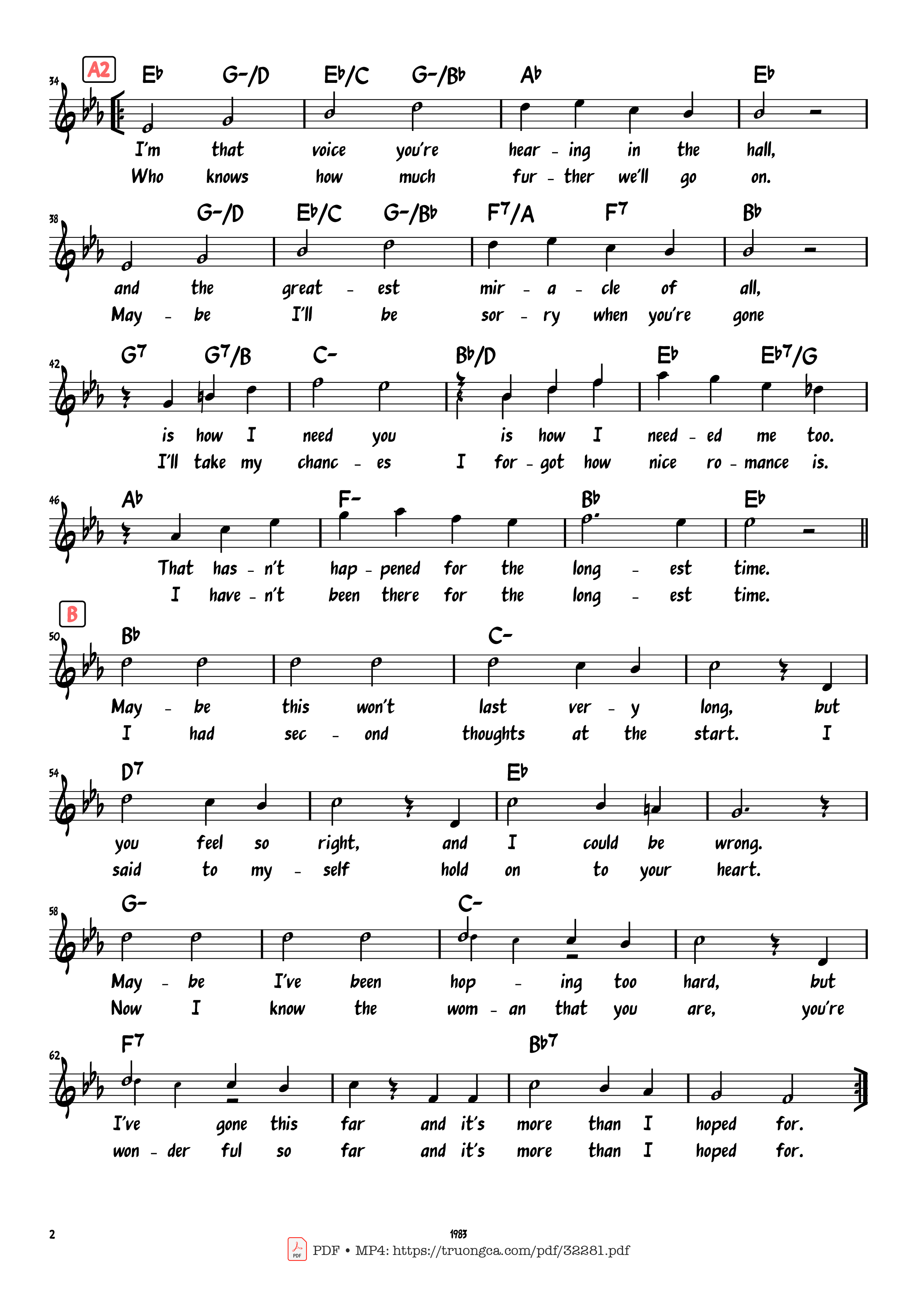 Trang 2 của Sheet nhạc PDF Piano bài hát The Longest Time - Billy Joel