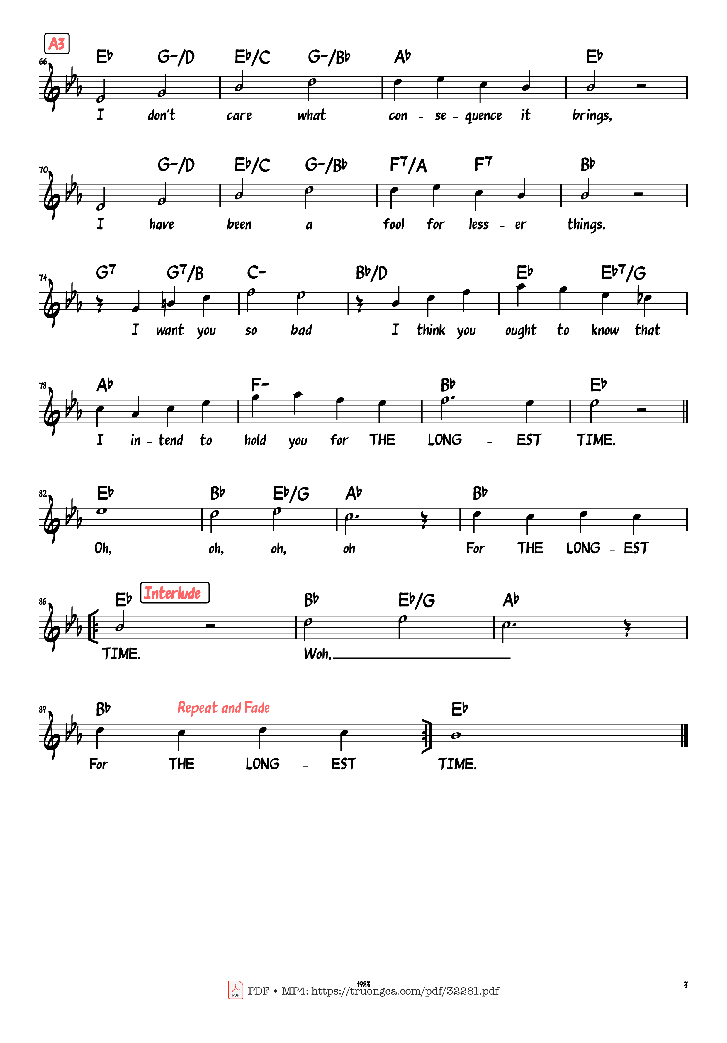 Trang 3 của Sheet nhạc PDF Piano bài hát The Longest Time - Billy Joel