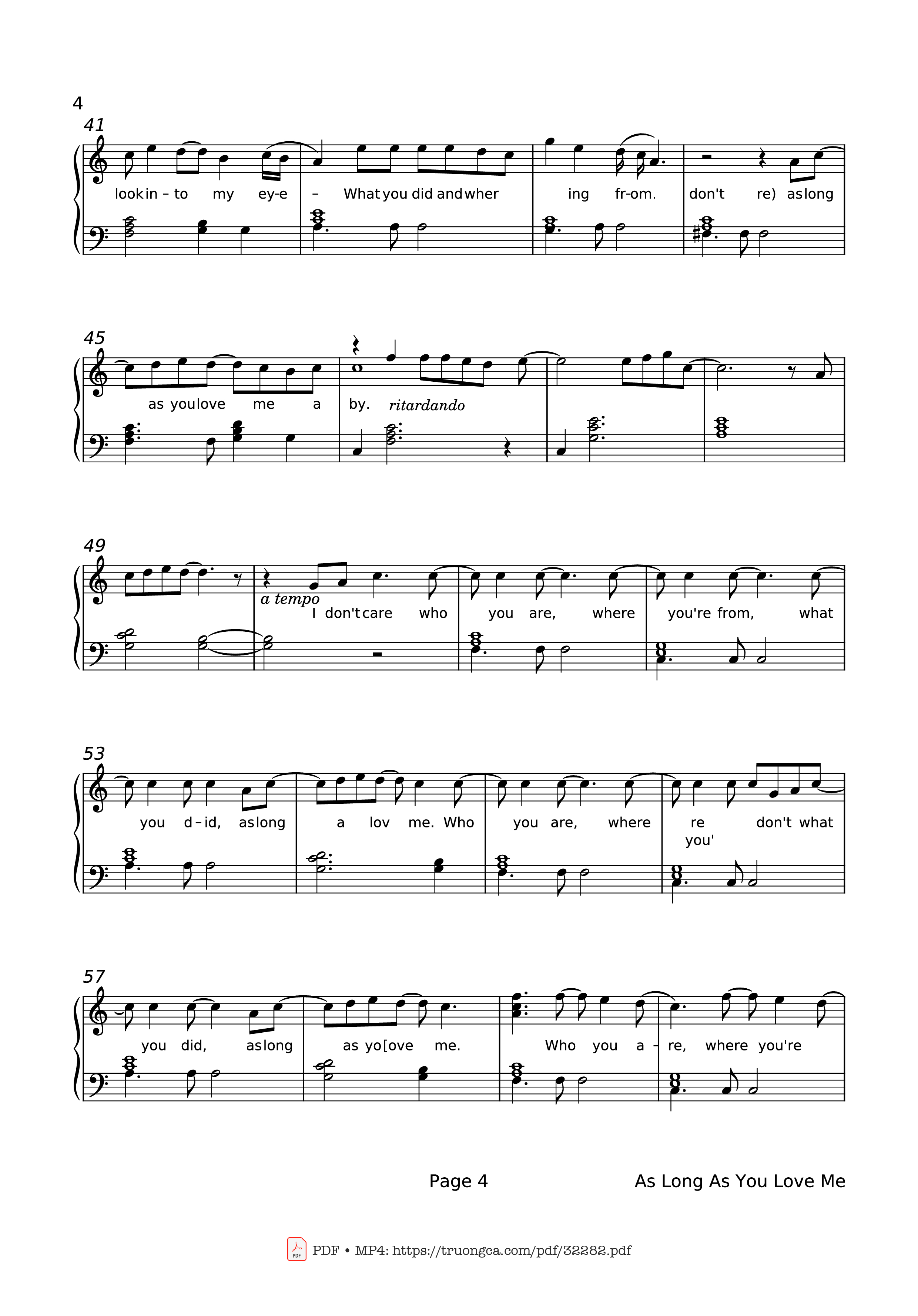 Trang 4 của Sheet nhạc PDF Piano bài hát As Long As You Love Me Piano - Backstreet Boys
