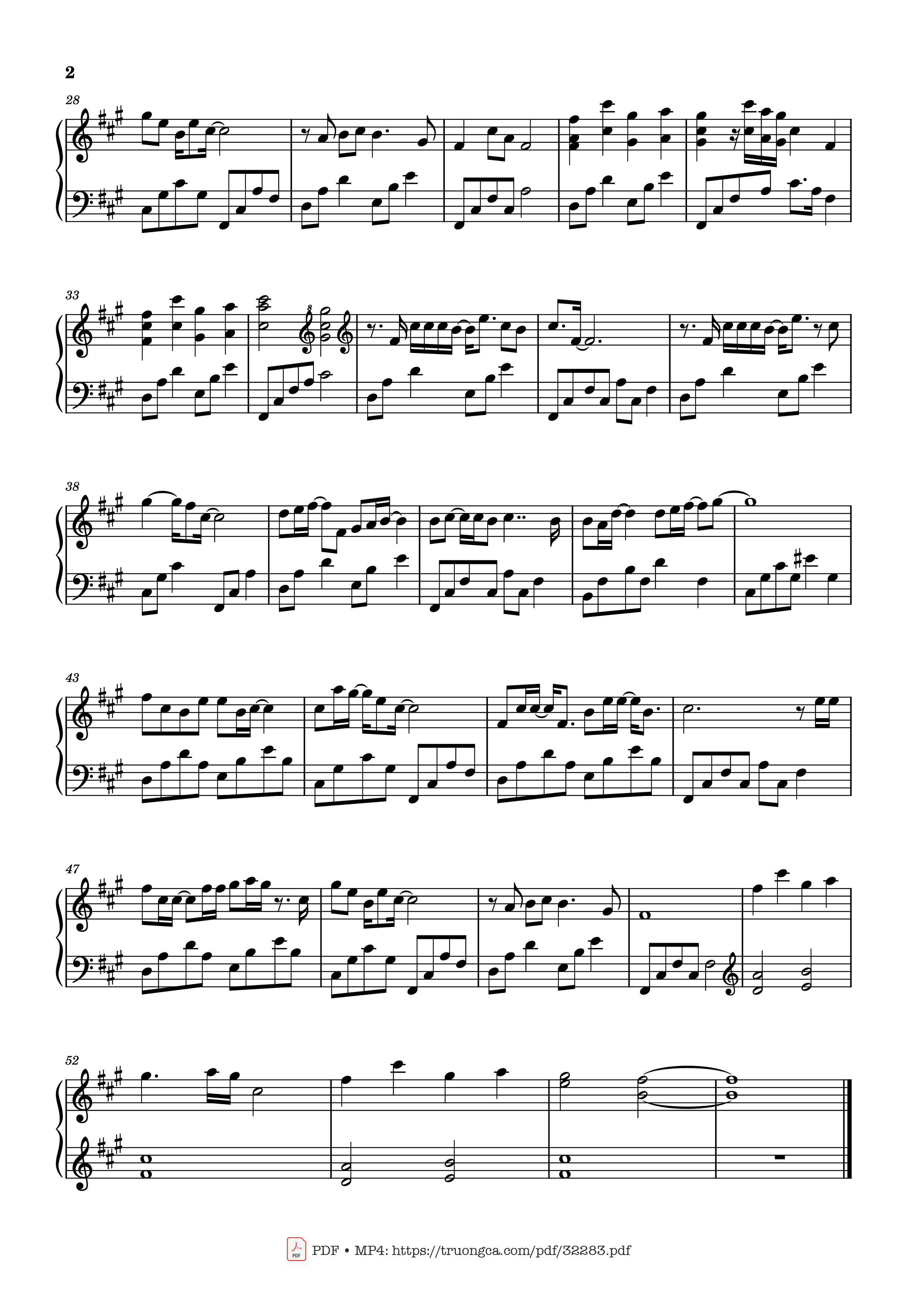 Trang 2 của Sheet nhạc PDF Piano bài hát 夙愿 Piano (Long-Cherished Wish - Túc Nguyện) - 刘博洋