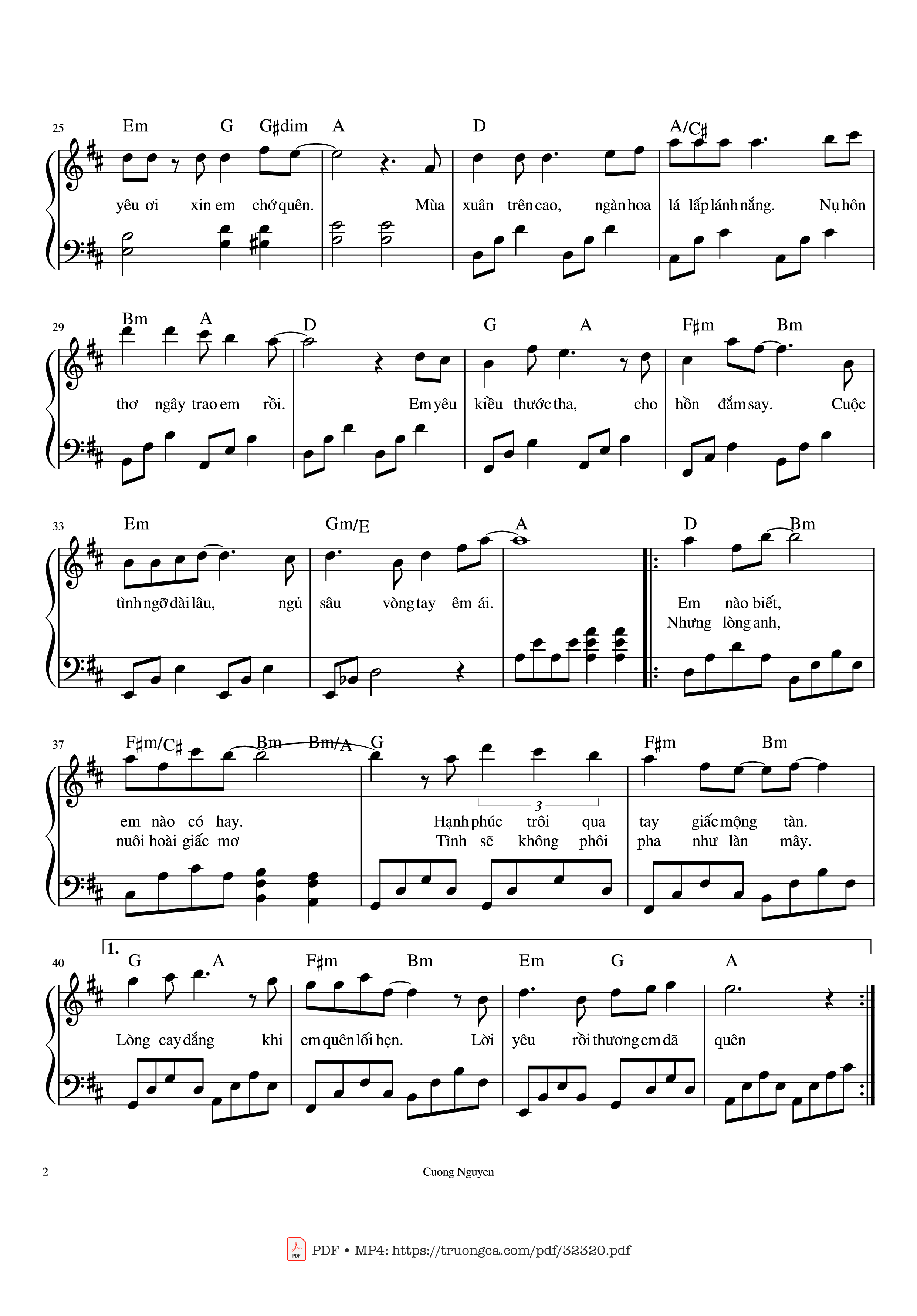 Trang 2 của Sheet nhạc PDF Piano bài hát Tình thôi xót xa Piano - Bảo Chấn