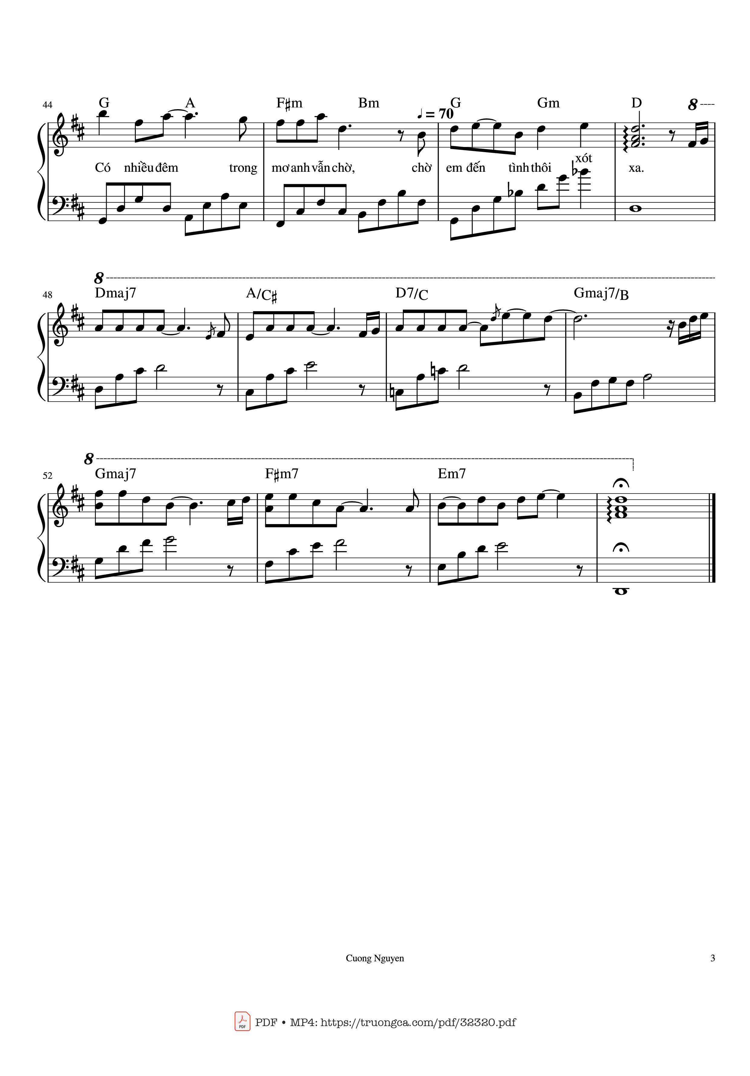 Trang 3 của Sheet nhạc PDF Piano bài hát Tình thôi xót xa Piano - Bảo Chấn