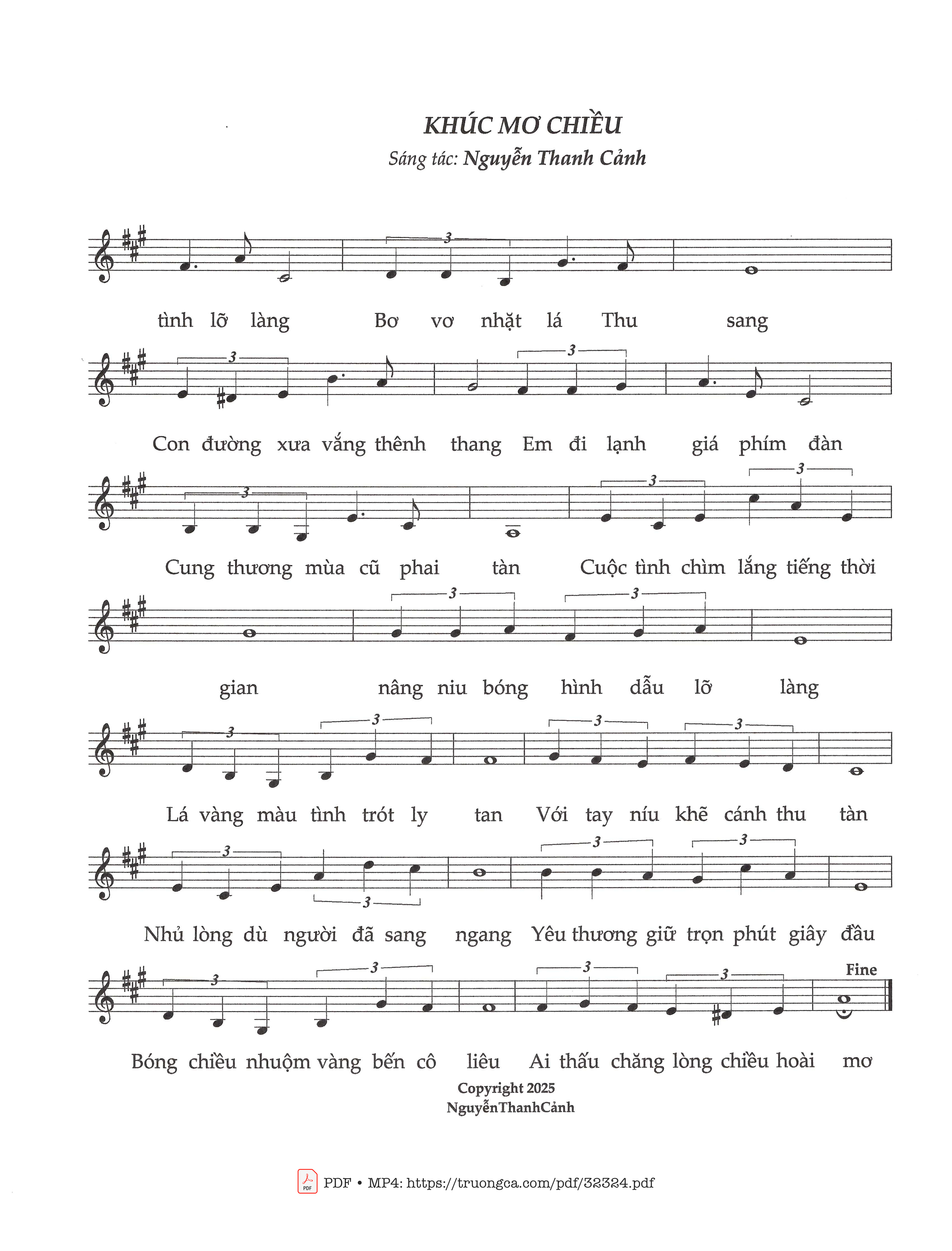 Gió chiều nhẹ thoảng ôm bờ vai Nghiêng nghiêng nắng lụa vương tóc mềm, Trang 2