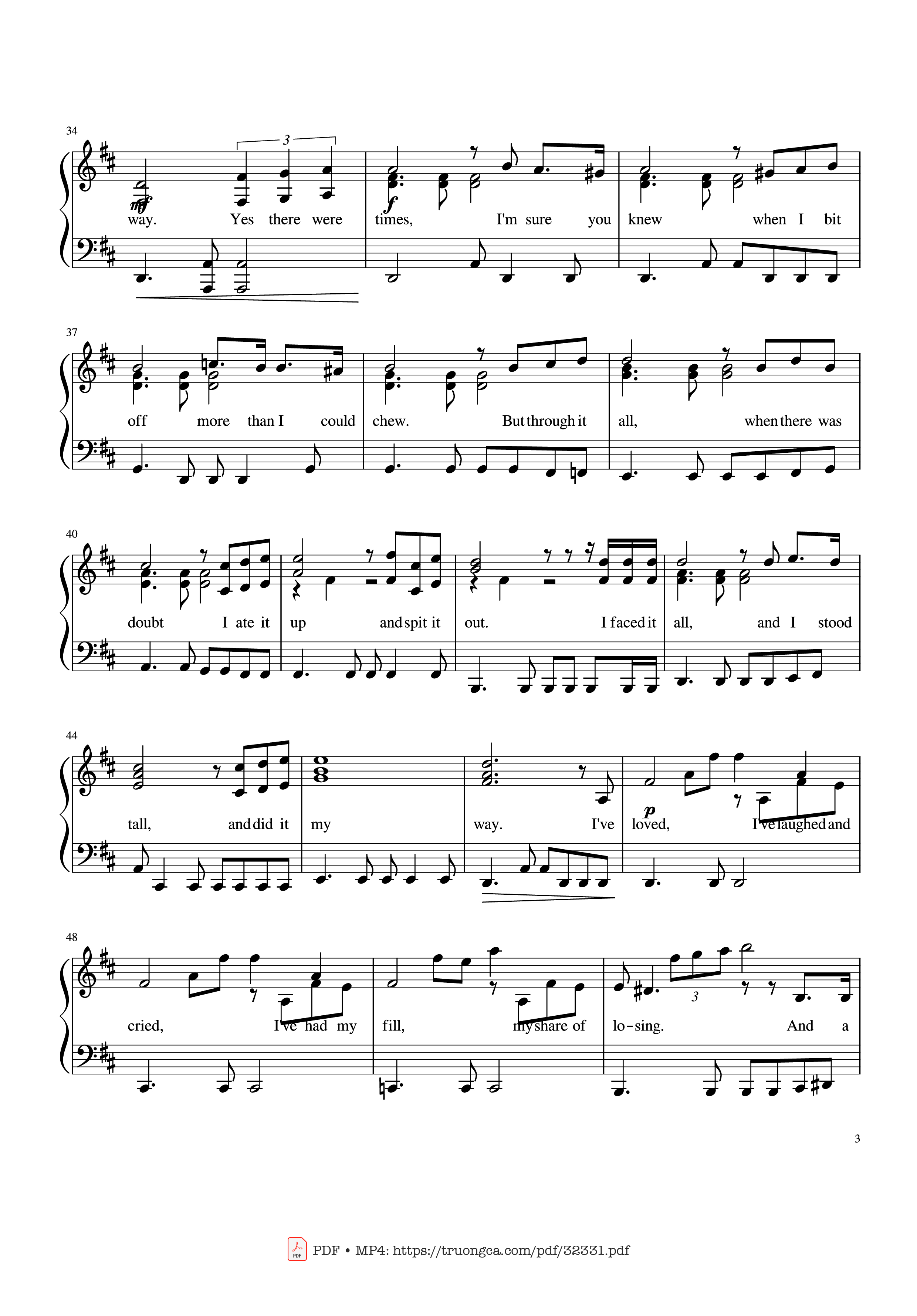 Trang 3 của Sheet nhạc PDF Piano bài hát My Way Piano - Frank Sinatra