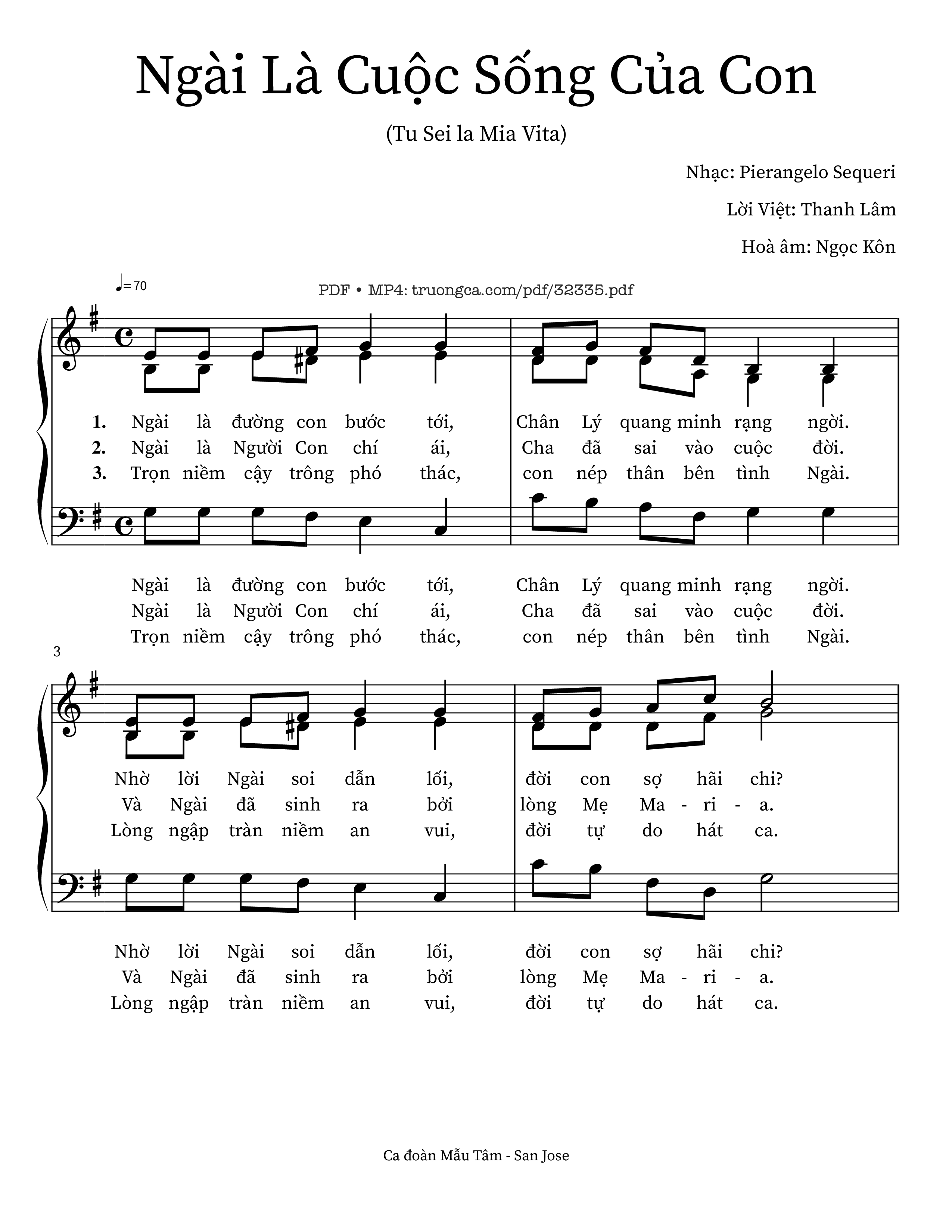 Sheet nhạc PDF bài Ngài là cuộc sống của con