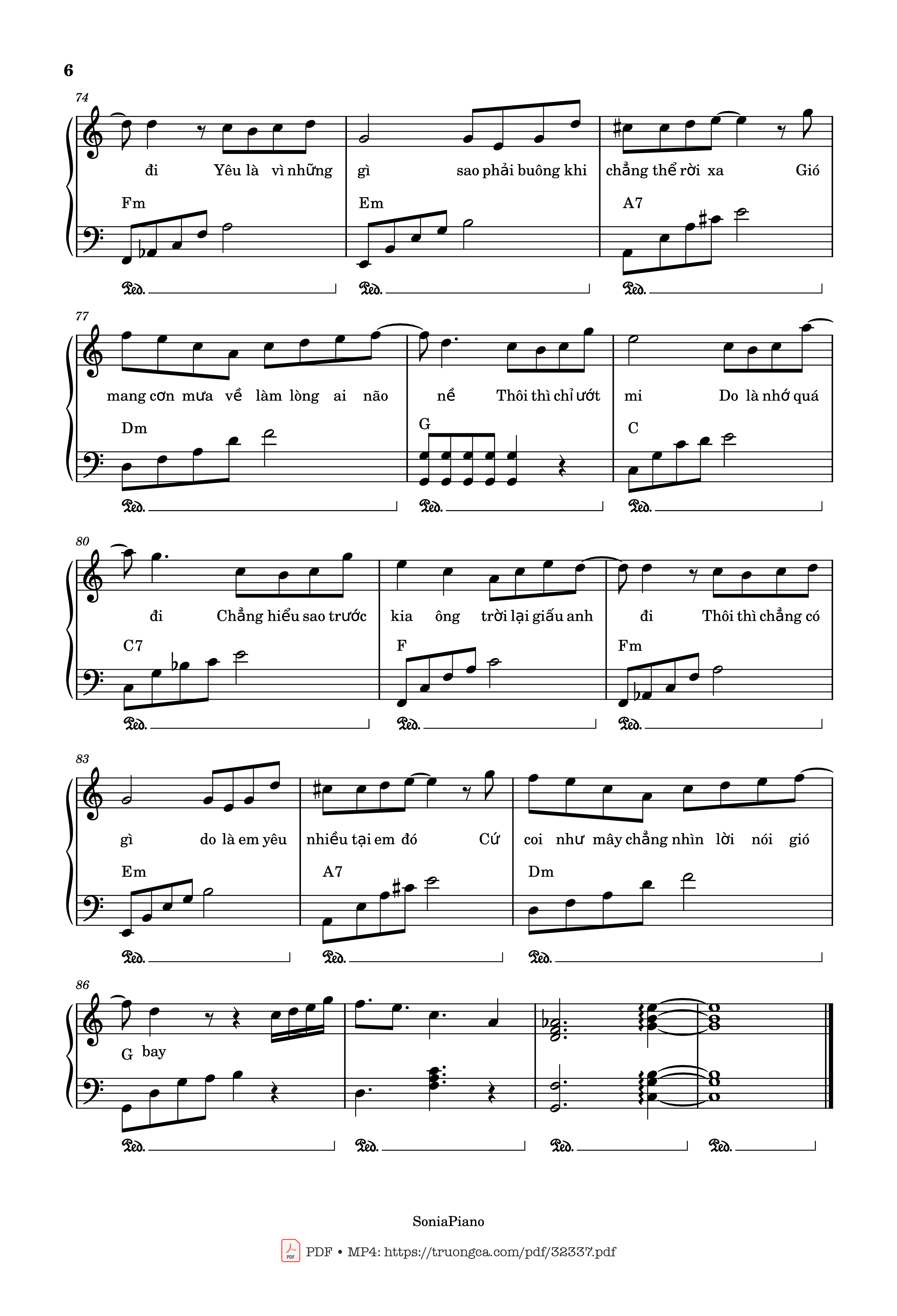 Trang 6 của Sheet nhạc PDF bài hát Trời Giấu Trời Mang Đi Piano - Viruss
