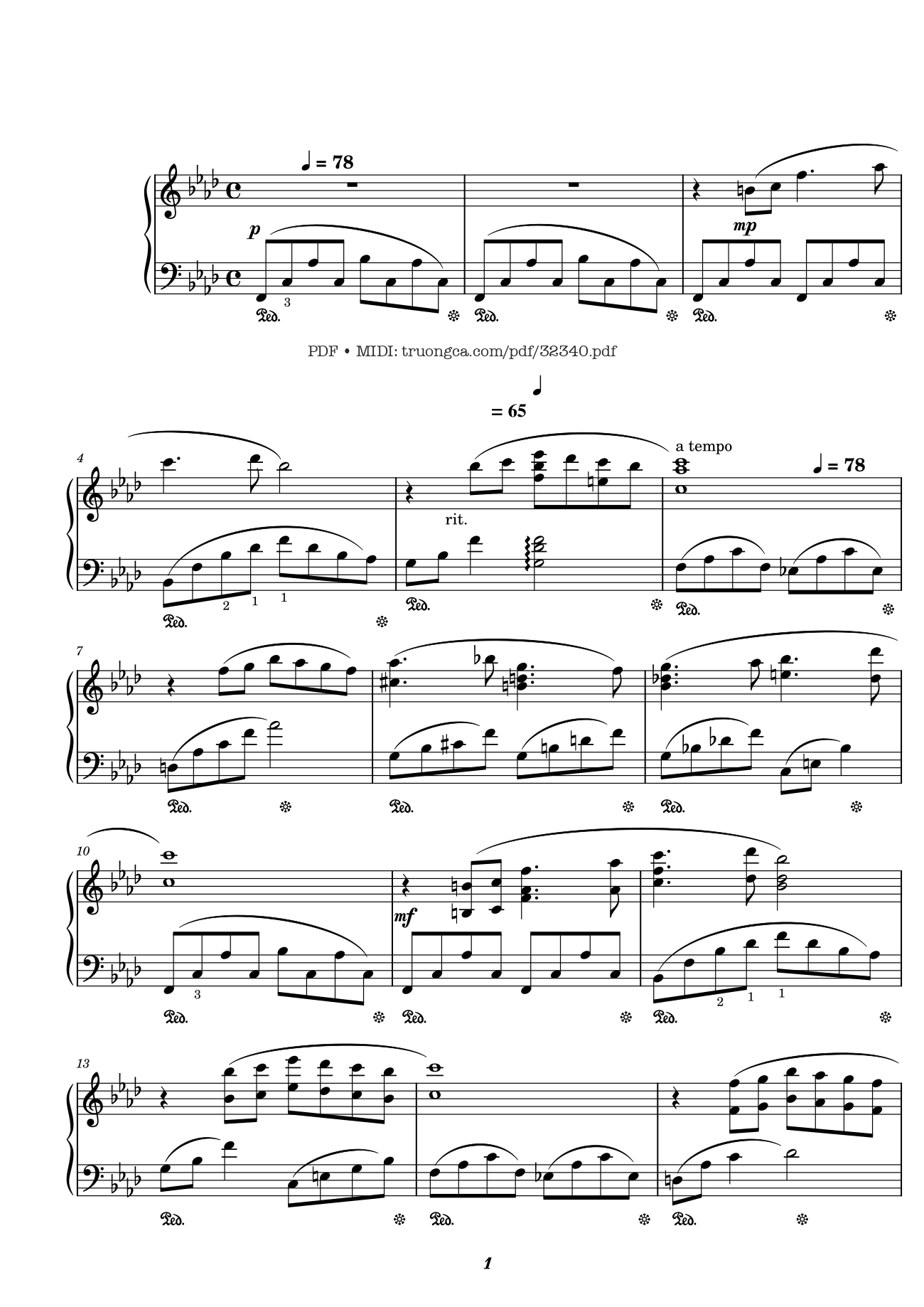 Sheet nhạc PDF bài Lost Of Love, Sunflower theme Piano