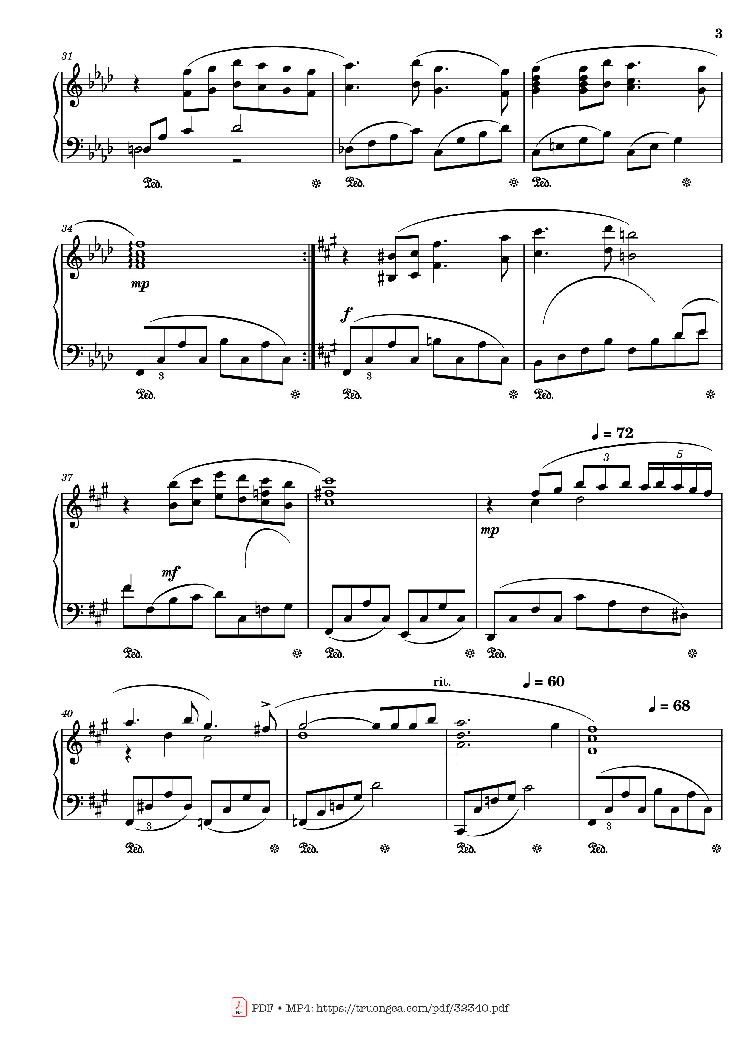 Trang 3 của Sheet nhạc PDF Piano bài hát Lost Of Love, Sunflower theme Piano - Henry Mancini