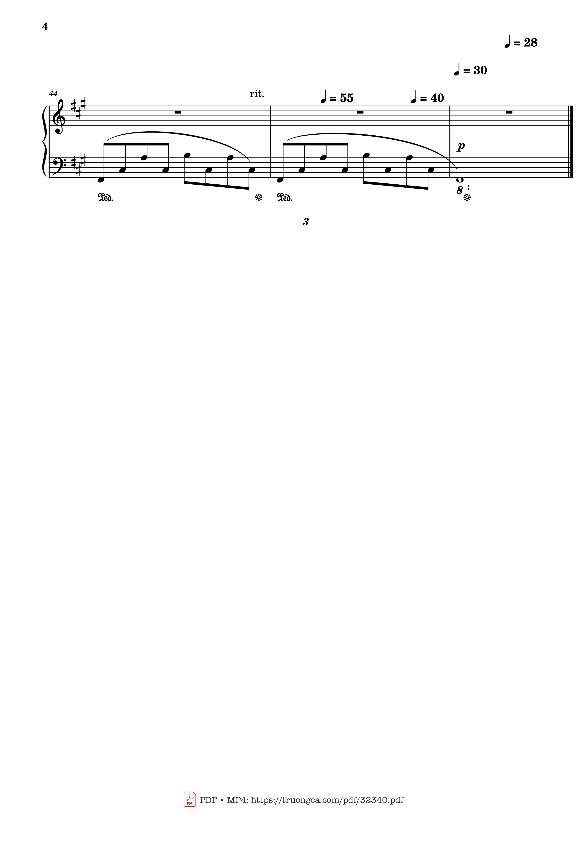 Trang 4 của Sheet nhạc PDF Piano bài hát Lost Of Love, Sunflower theme Piano - Henry Mancini