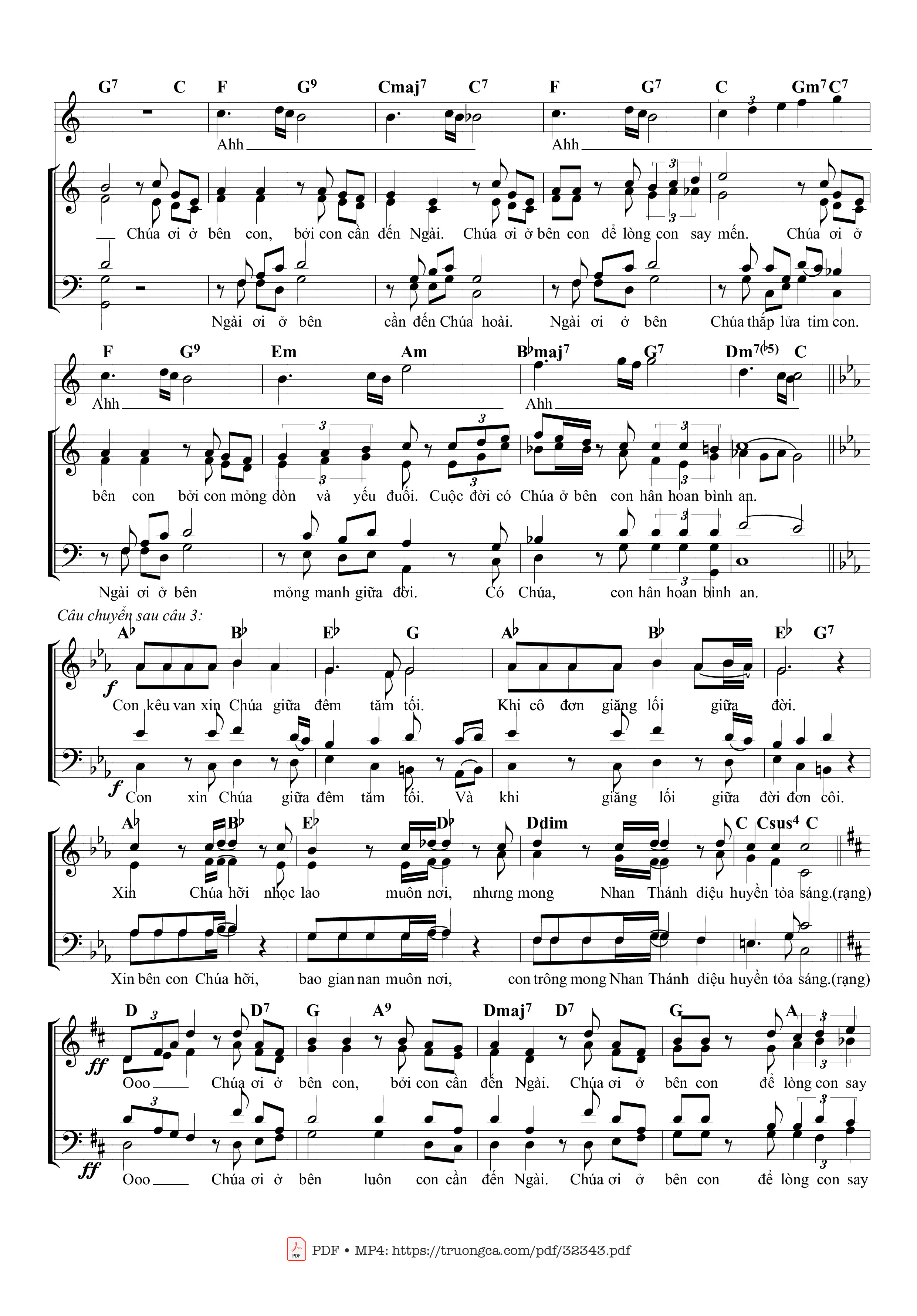 Trang 2 của Sheet nhạc PDF bài hát Chúa Ơi Ở Bên Con (4 bè, intro) - Giang Tâm