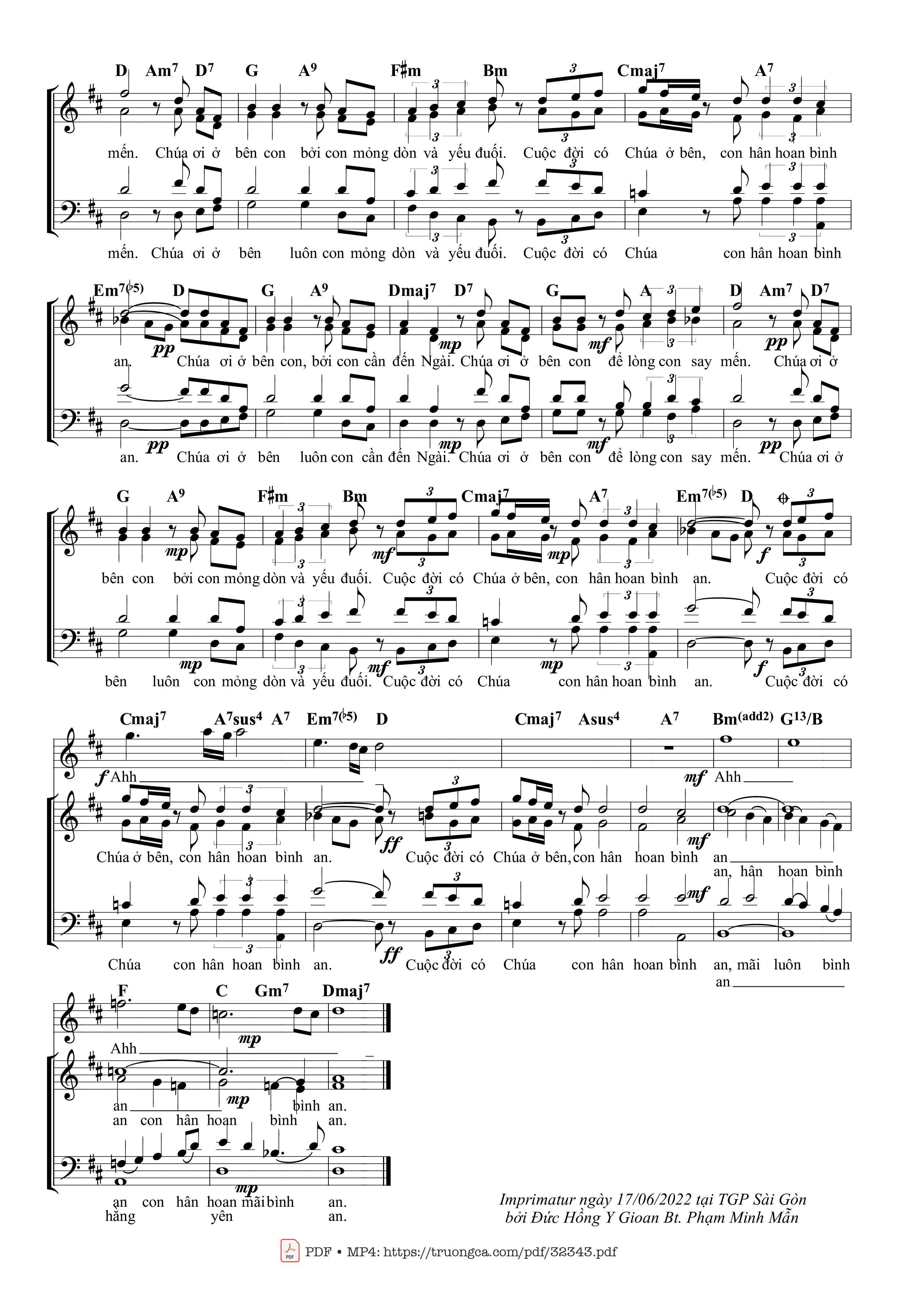 Trang 3 của Sheet nhạc PDF bài hát Chúa Ơi Ở Bên Con (4 bè, intro) - Giang Tâm