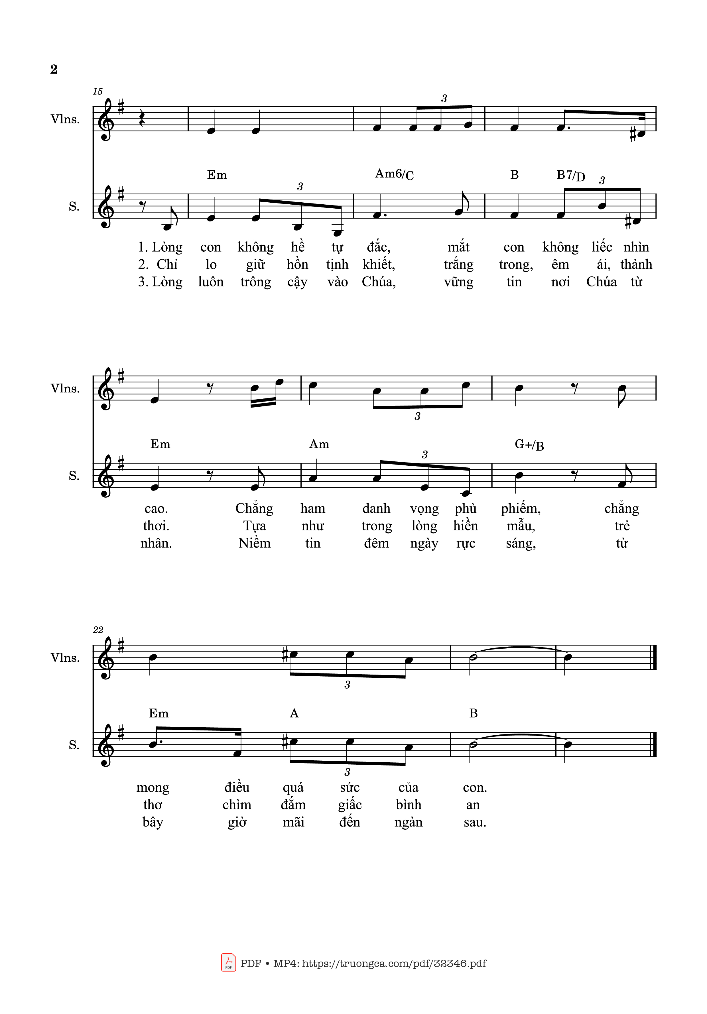Trang 2 của Sheet nhạc PDF bài hát Thánh Vịnh 130 (Đệm Violin, Organ, Intro) - Thanh Lâm