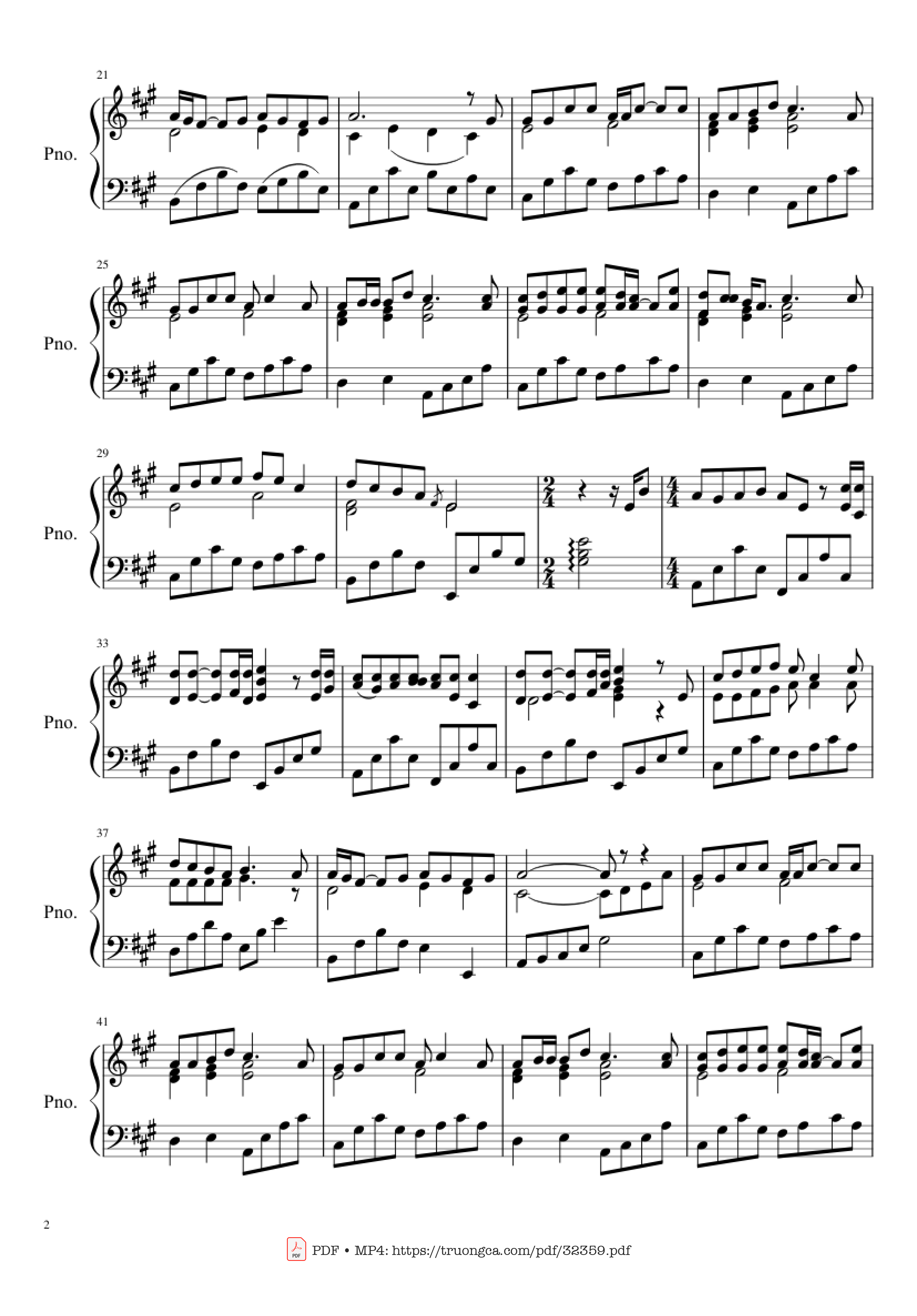 Trang 2 của Sheet nhạc PDF Piano bài hát Perhaps Love Piano - John Denver