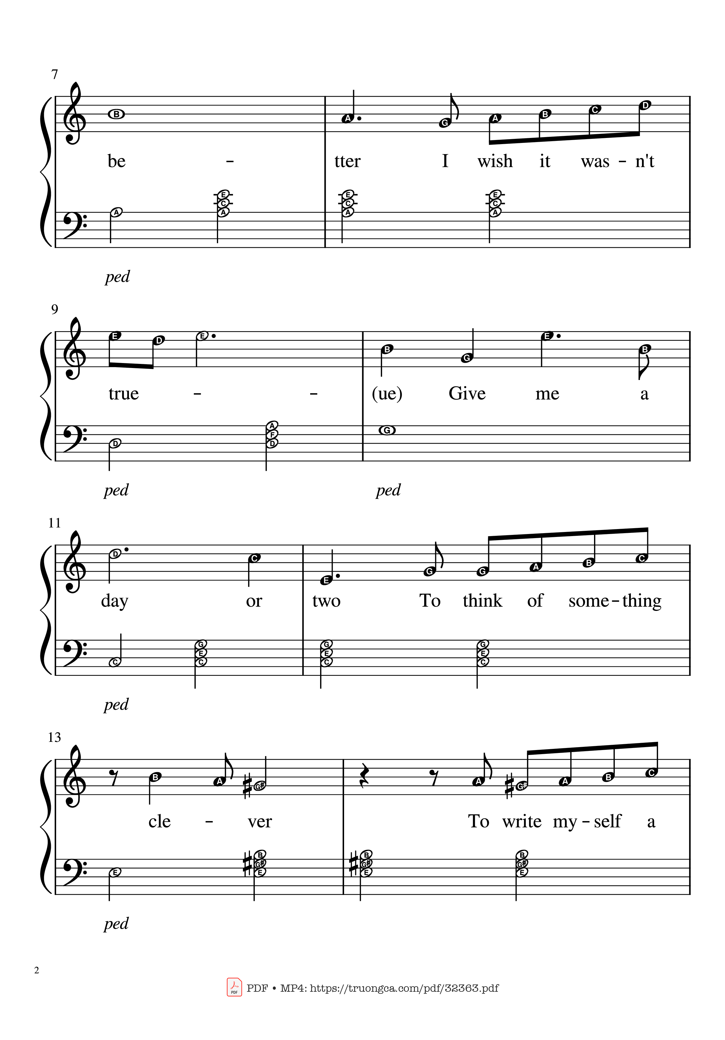 Trang 2 của Sheet nhạc PDF Piano bài hát Happier Than Ever Piano EASY - Billie Eilish