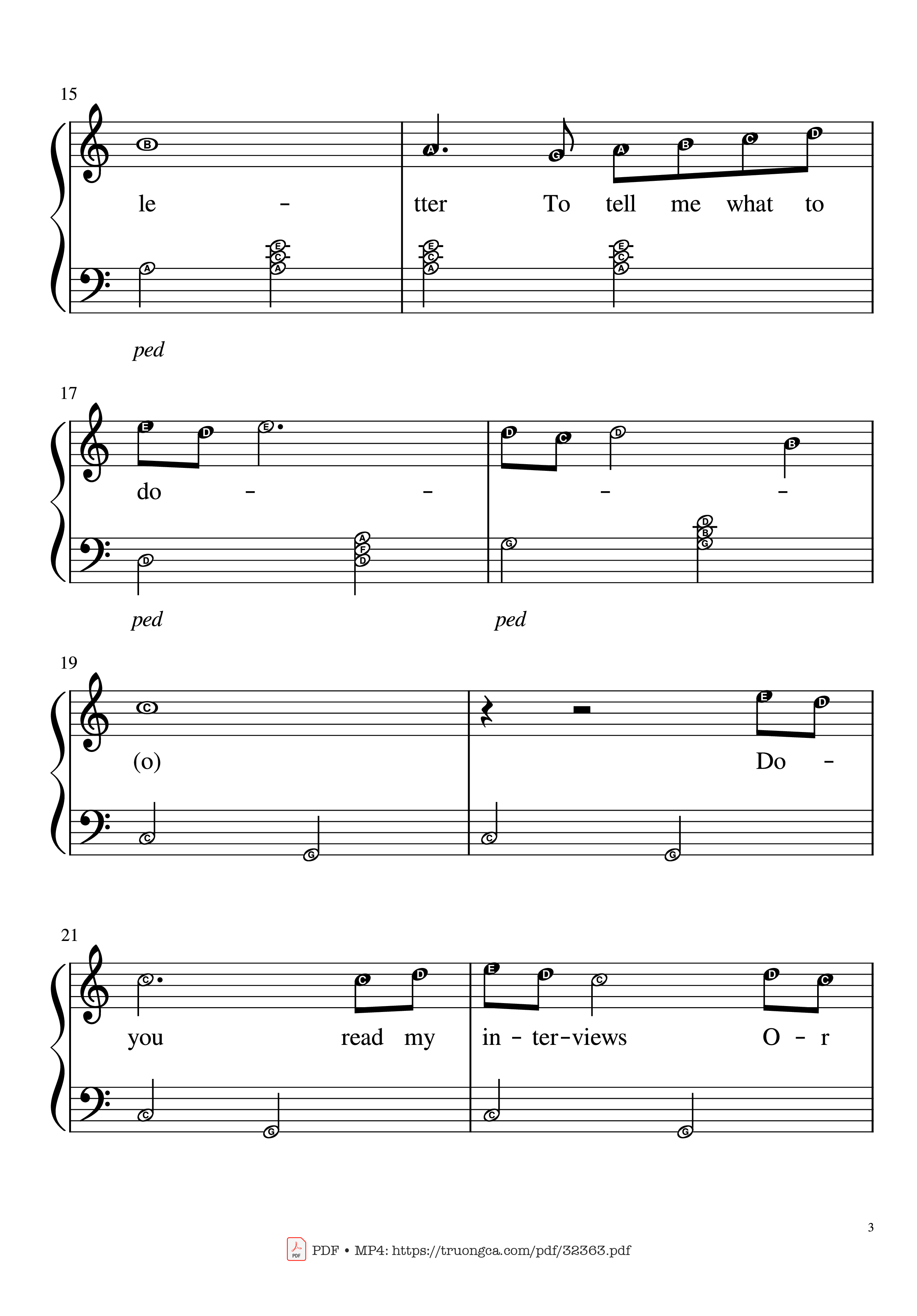 Trang 3 của Sheet nhạc PDF Piano bài hát Happier Than Ever Piano EASY - Billie Eilish