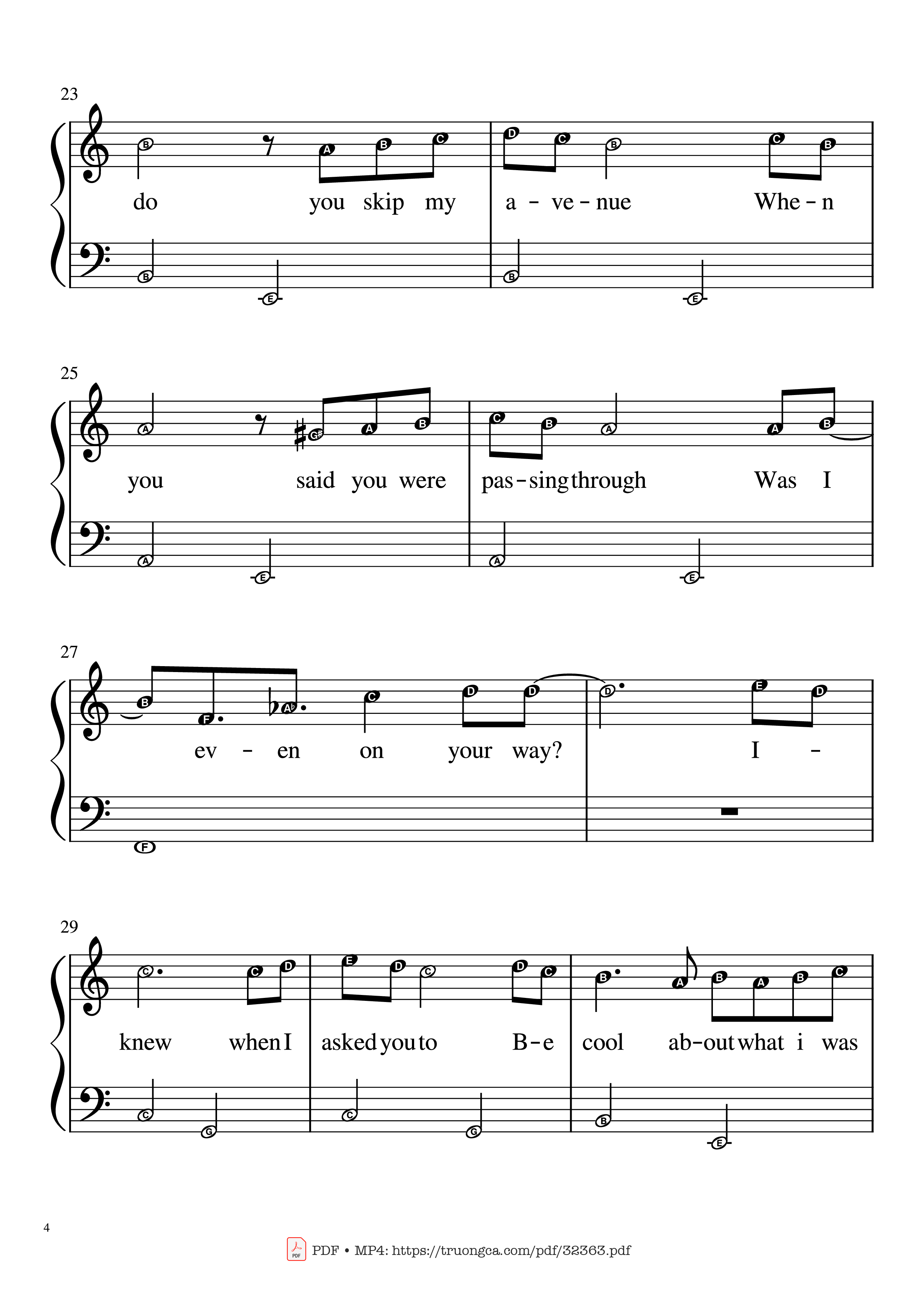 Trang 4 của Sheet nhạc PDF Piano bài hát Happier Than Ever Piano EASY - Billie Eilish