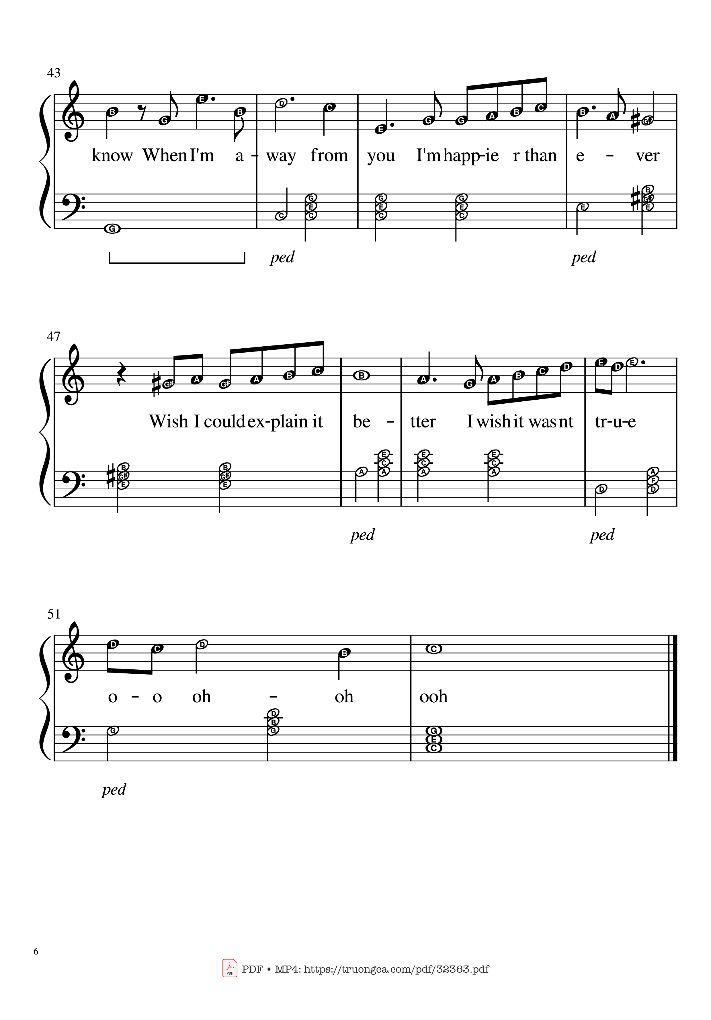Trang 6 của Sheet nhạc PDF Piano bài hát Happier Than Ever Piano EASY - Billie Eilish