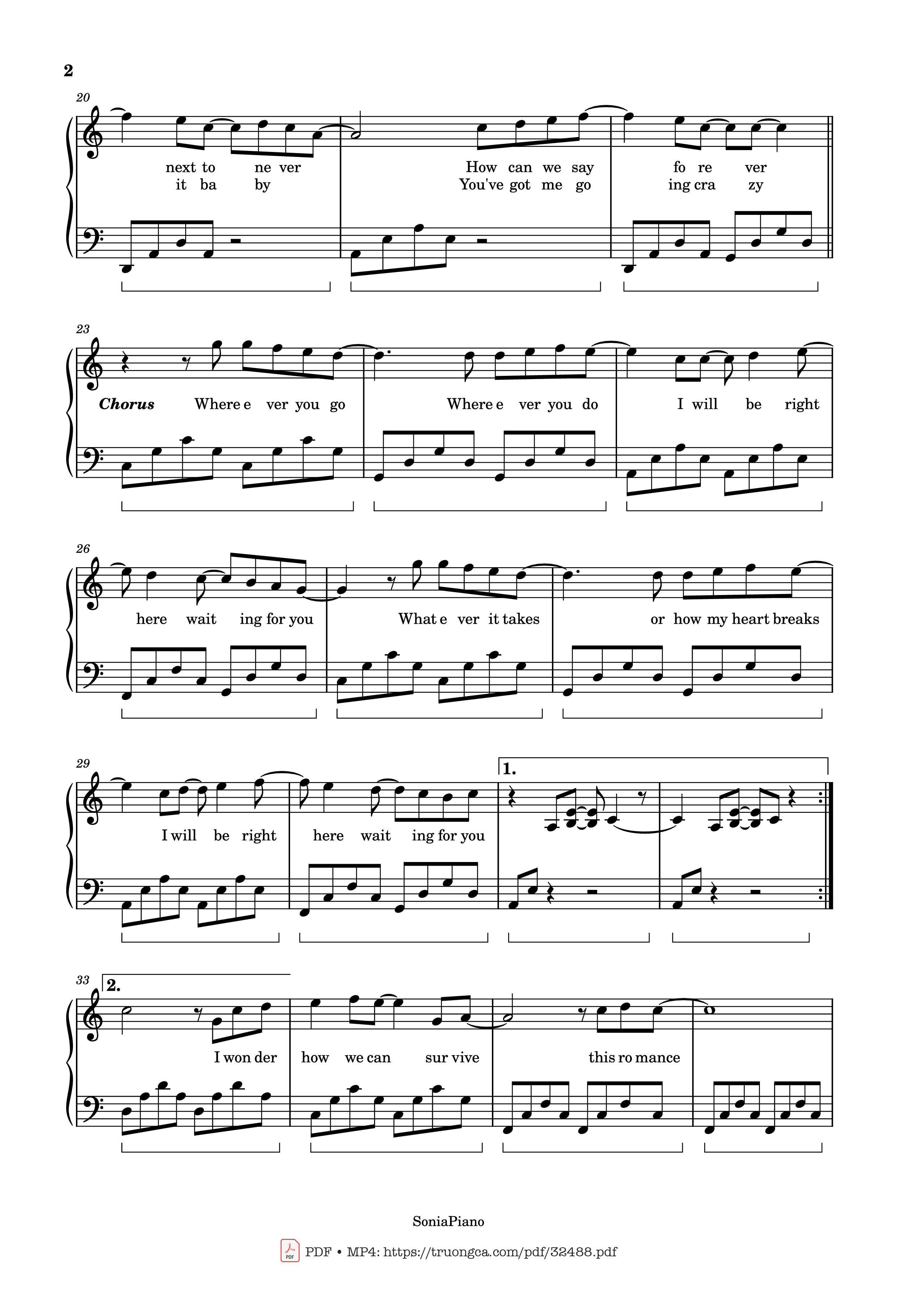 Trang 2 của Sheet nhạc PDF bài hát Right Here Waiting For You Piano - Richard Marx