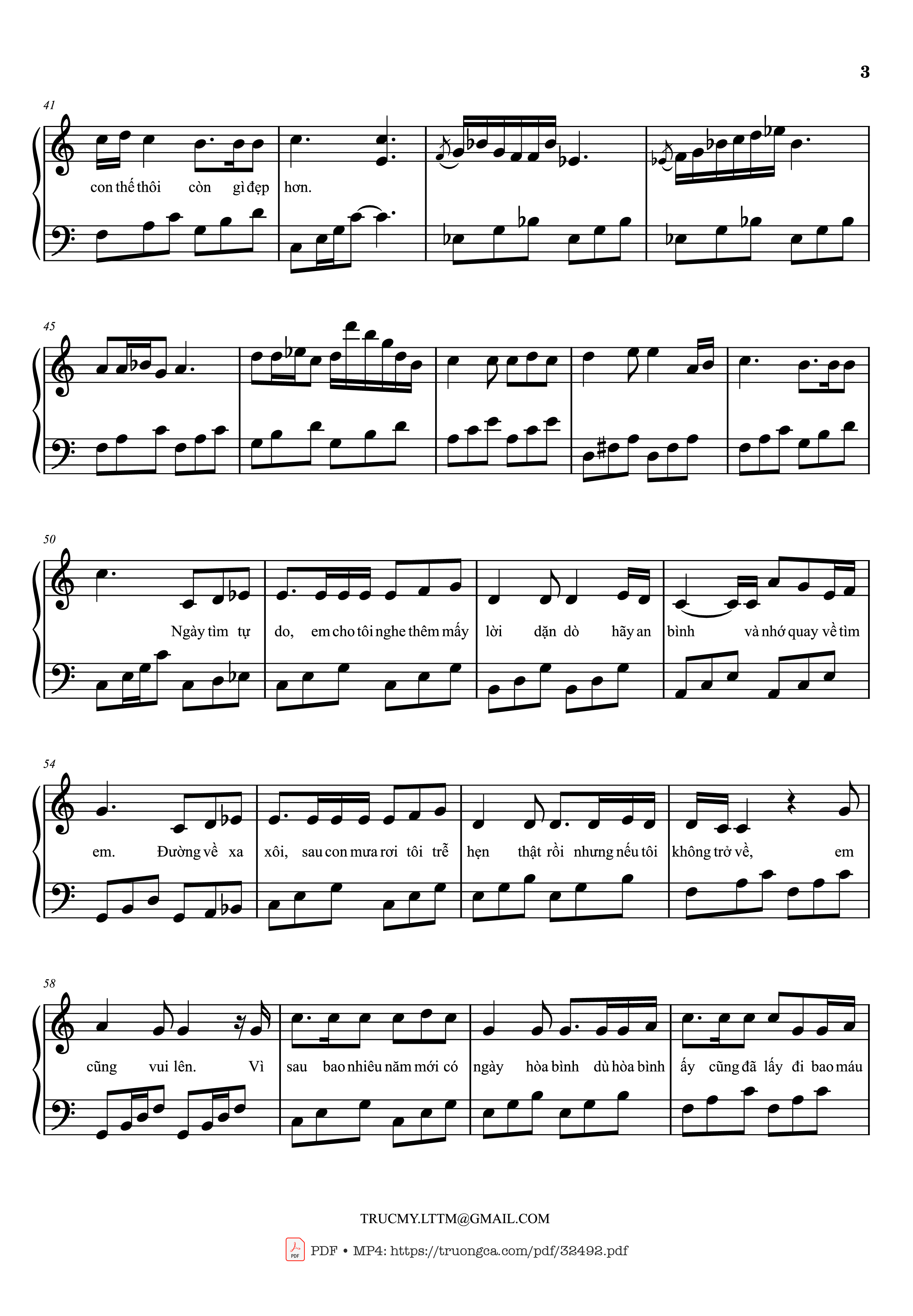 Trang 3 của Sheet nhạc PDF bài hát Còn gì đẹp hơn Piano - Mưa đỏ OST