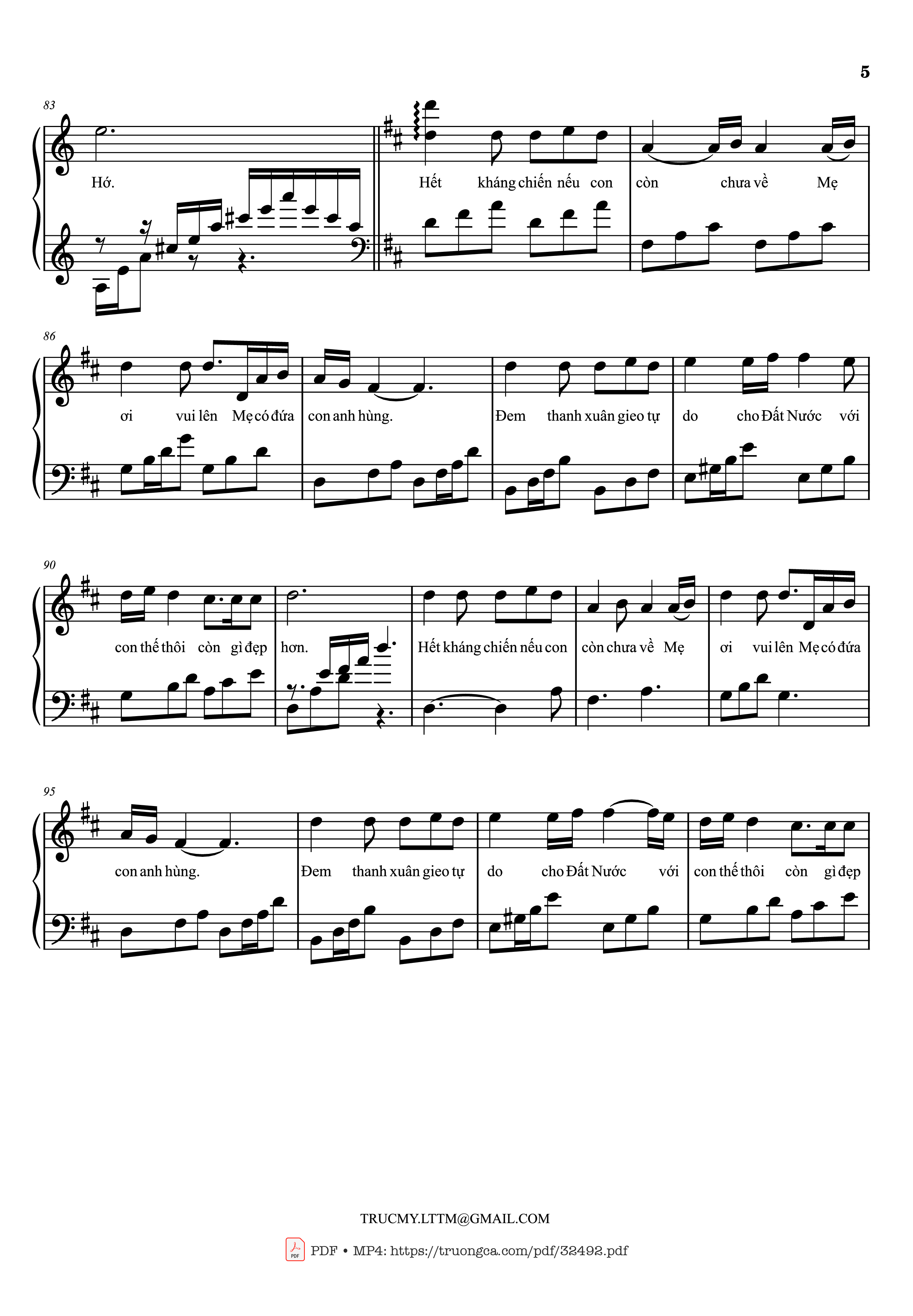 Trang 5 của Sheet nhạc PDF bài hát Còn gì đẹp hơn Piano - Mưa đỏ OST