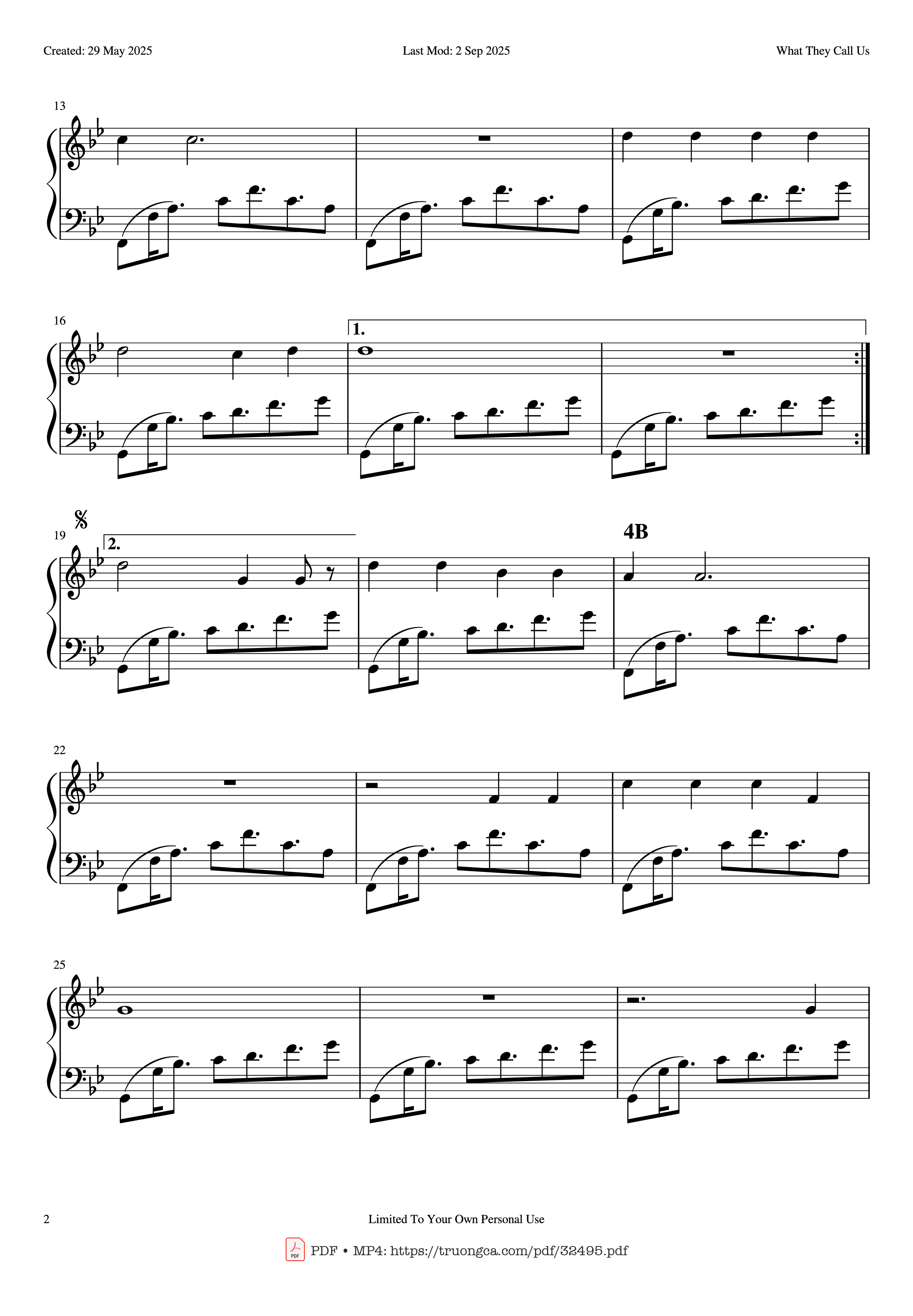 Trang 2 của Sheet nhạc PDF Piano bài hát What They Call Us Piano - Fever Ray