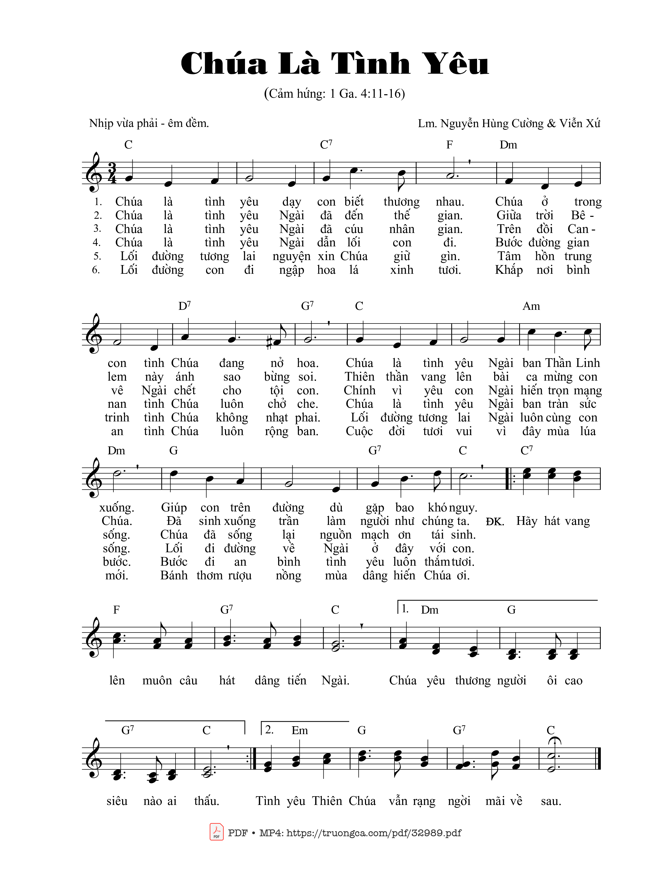 Trang 1 của Sheet nhạc PDF bài hát Chúa Là Tình Yêu - Viễn Xứ