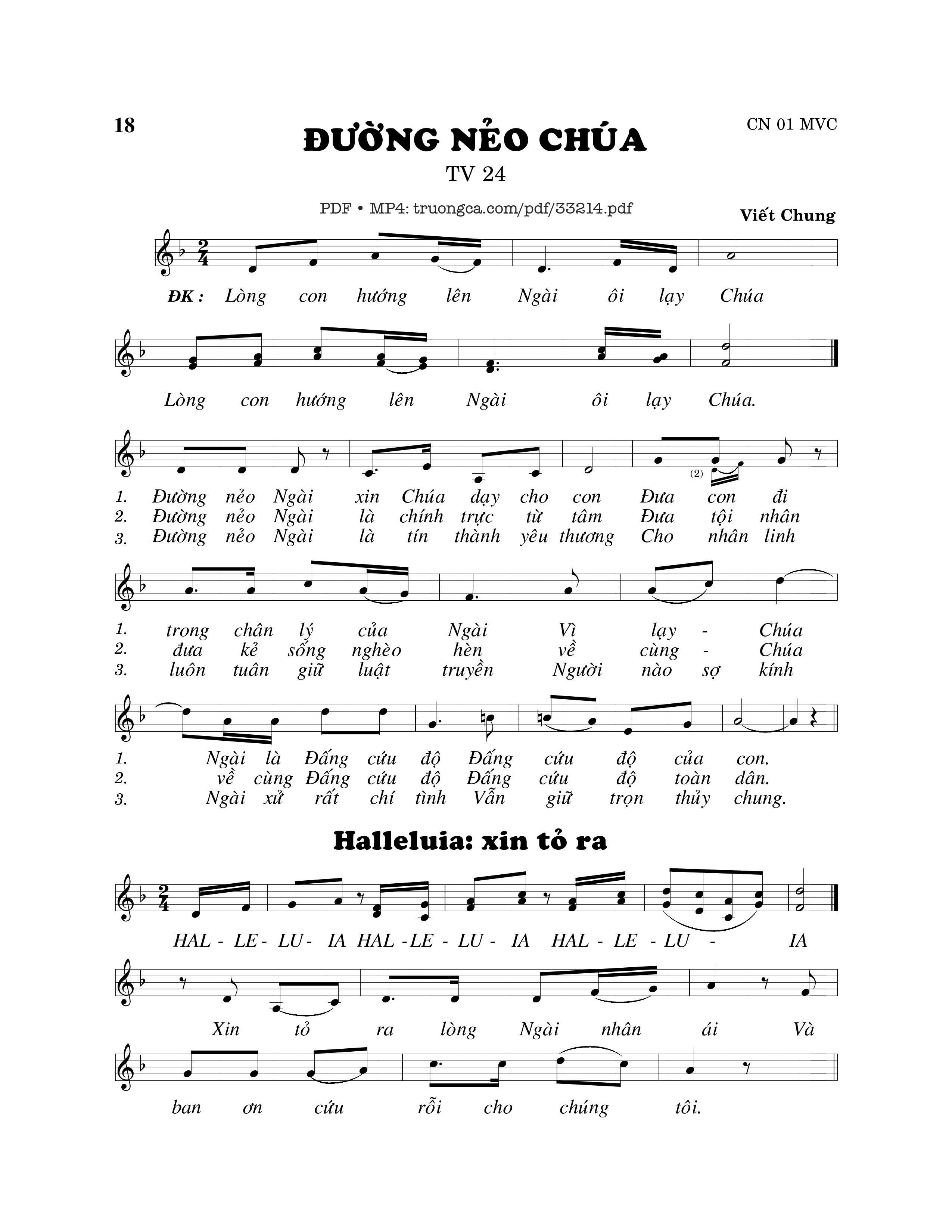 Sheet nhạc PDF bài Thánh Vịnh 24, Đường Nẻo Chúa -1