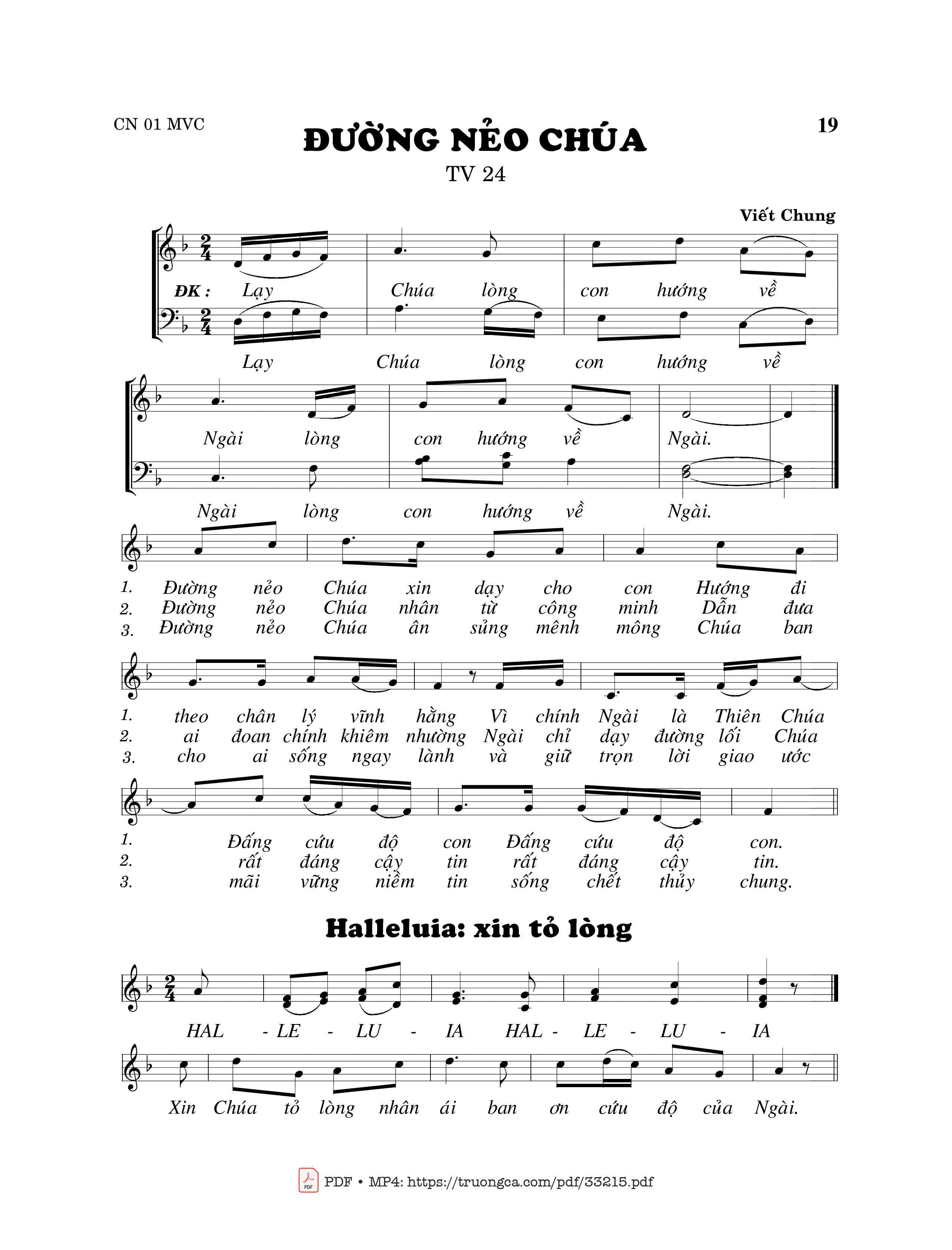 Sheet nhạc PDF bài Thánh Vịnh 24, Đường Nẻo Chúa -2