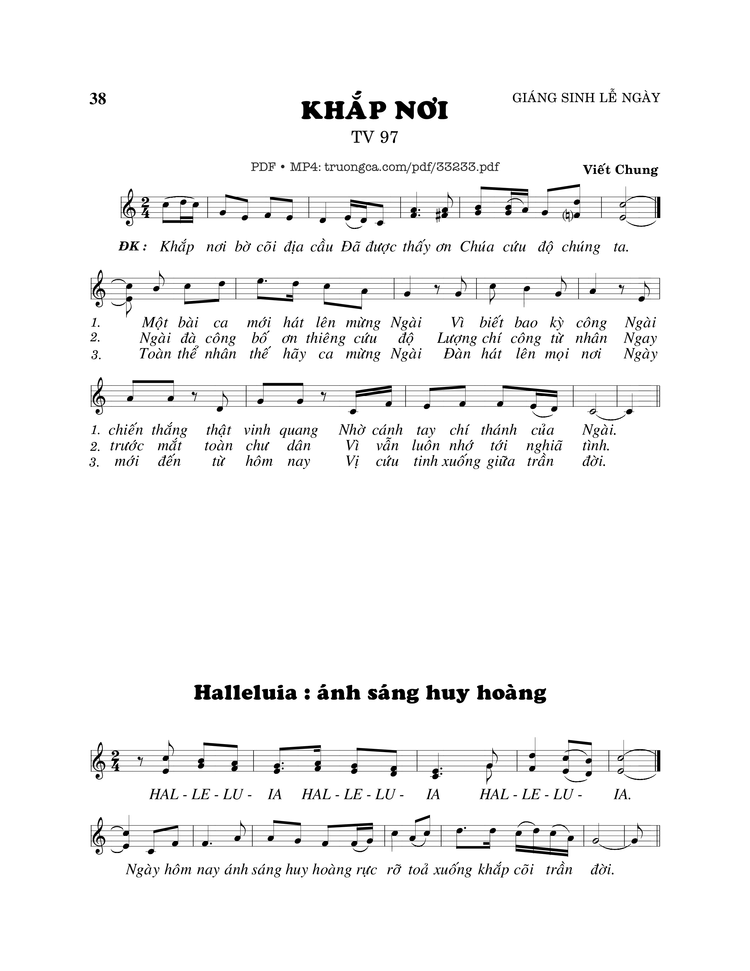 Sheet nhạc PDF bài Thánh Vịnh 97, Khắp Nơi 2
