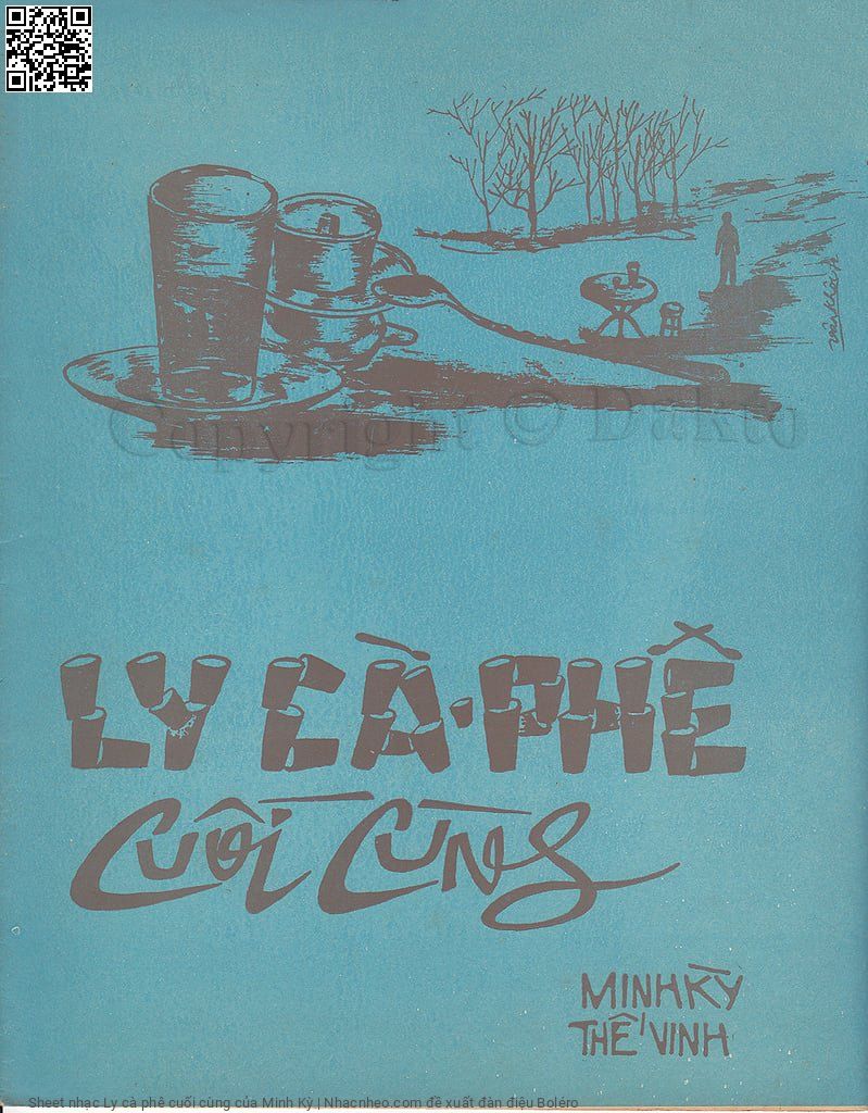 Trang 1 của Sheet nhạc PDF bài hát Ly cà phê cuối cùng - Minh Kỳ, Mình ba đứa hôm nay gặp  nhau nâng ly  cà phê ngát mùi hương ngọt  ngào