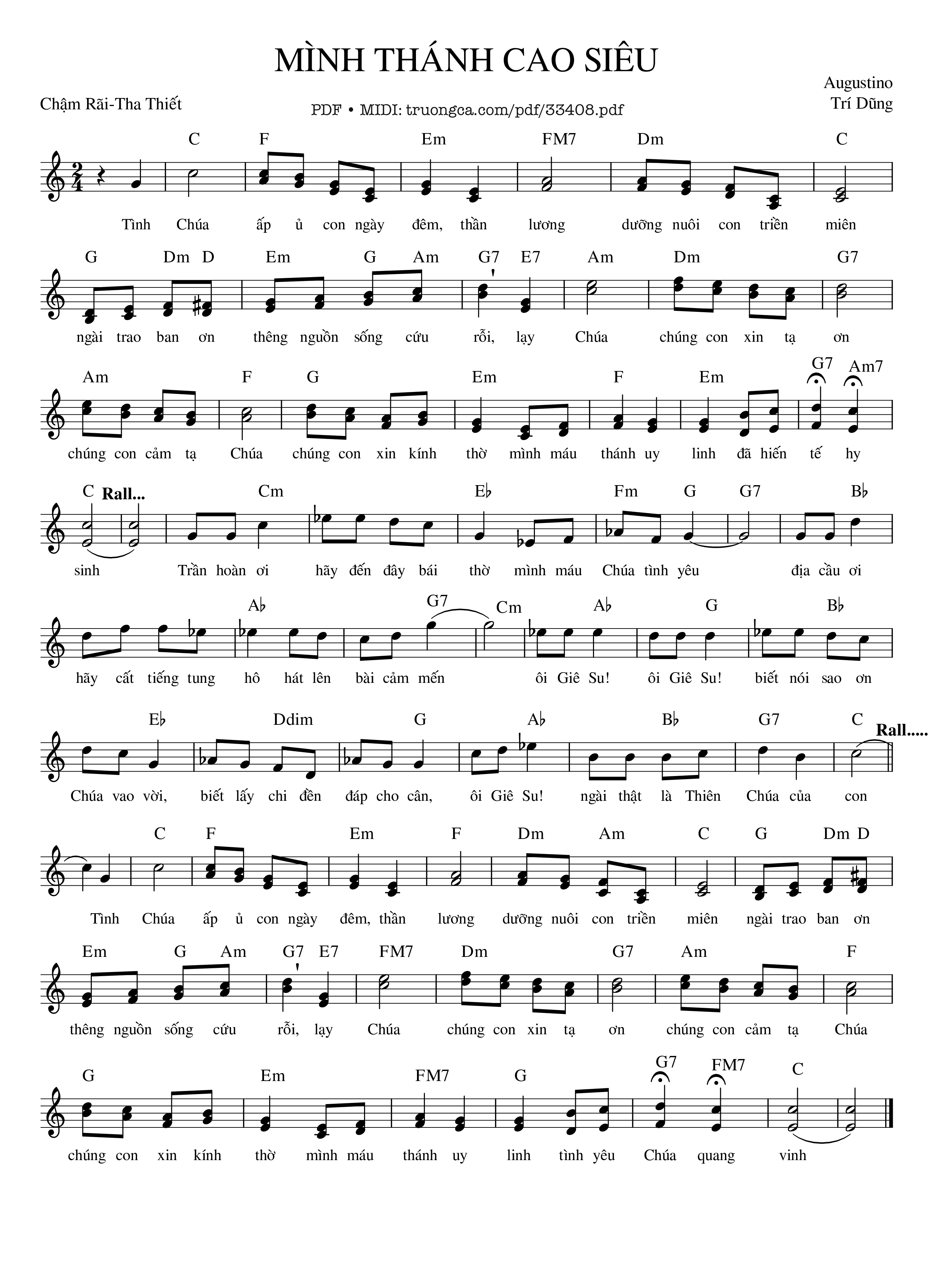 Sheet nhạc PDF bài Mình Thánh Cao Siêu