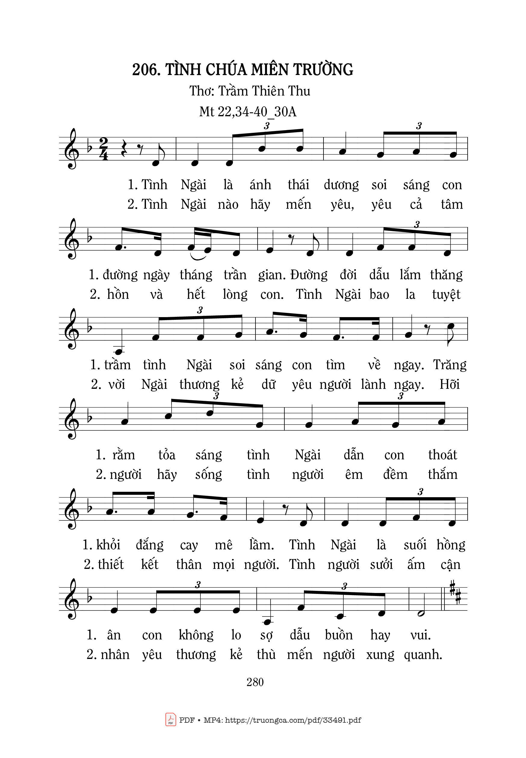 Sheet nhạc PDF bài Tình Chúa Mến Thương