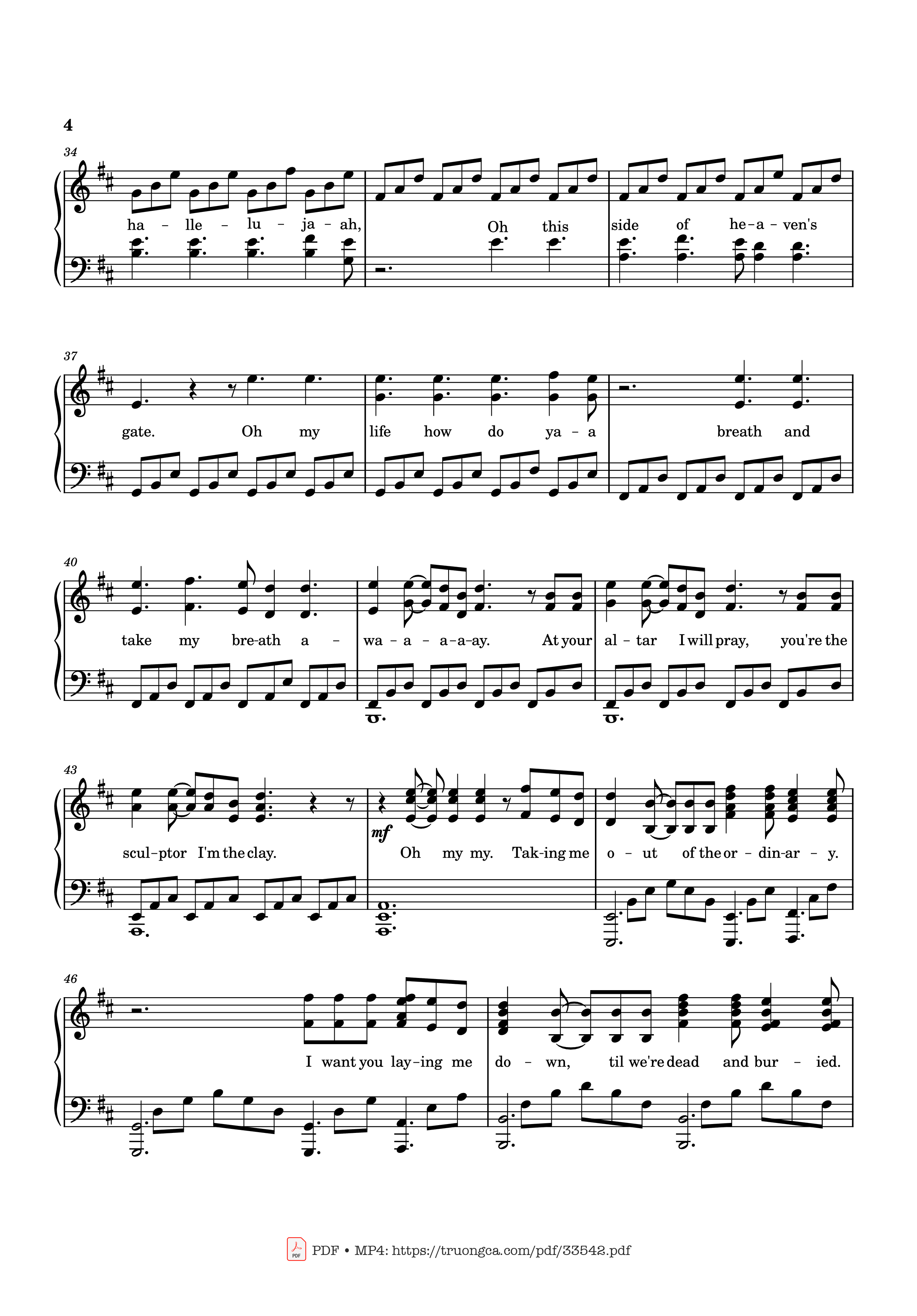Trang 4 của Sheet nhạc PDF Piano bài hát Ordinary Piano - Transcribed by: Calix Huang