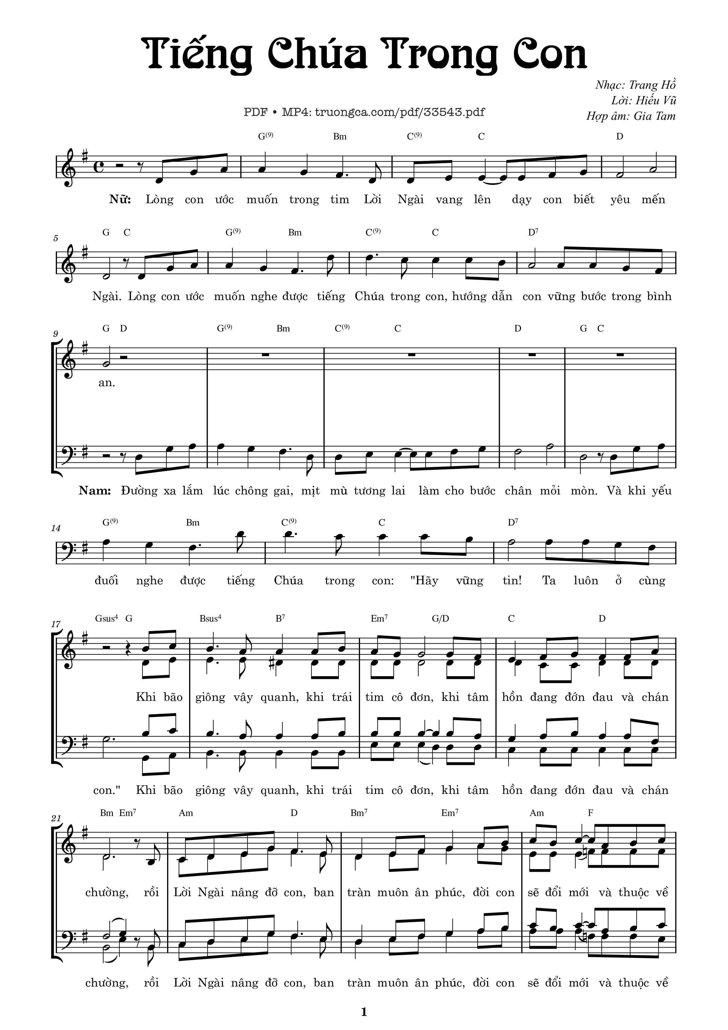 Sheet nhạc PDF bài Tiếng Chúa trong con