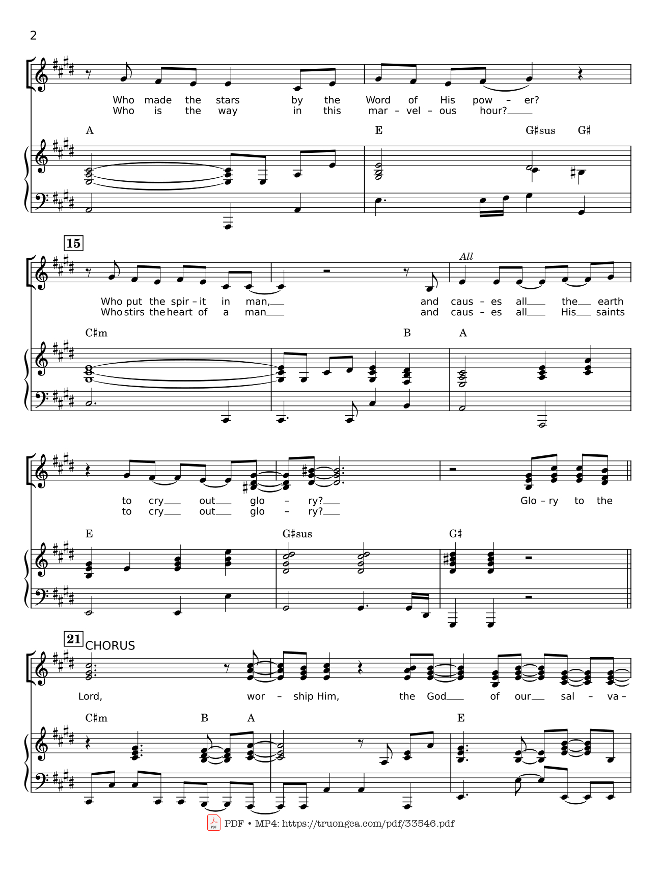 Trang 2 của Sheet nhạc PDF bài hát Glory To The Lord Piano - LYNN DESHAZO