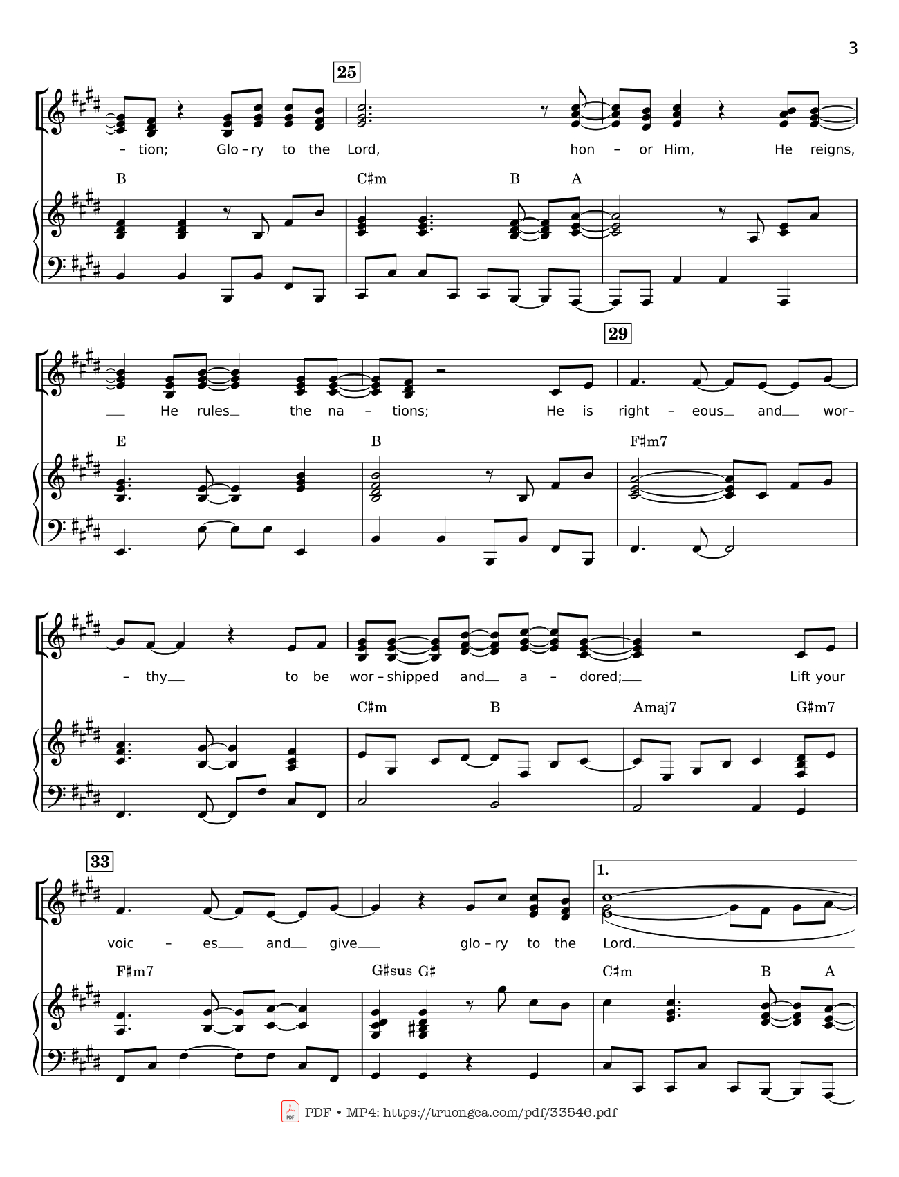 Trang 3 của Sheet nhạc PDF bài hát Glory To The Lord Piano - LYNN DESHAZO