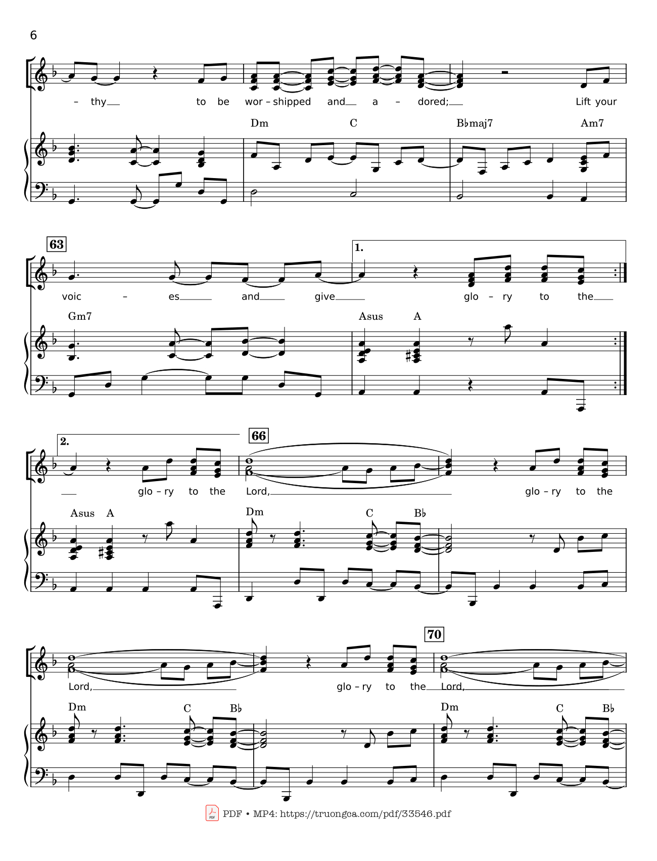 Trang 6 của Sheet nhạc PDF bài hát Glory To The Lord Piano - LYNN DESHAZO
