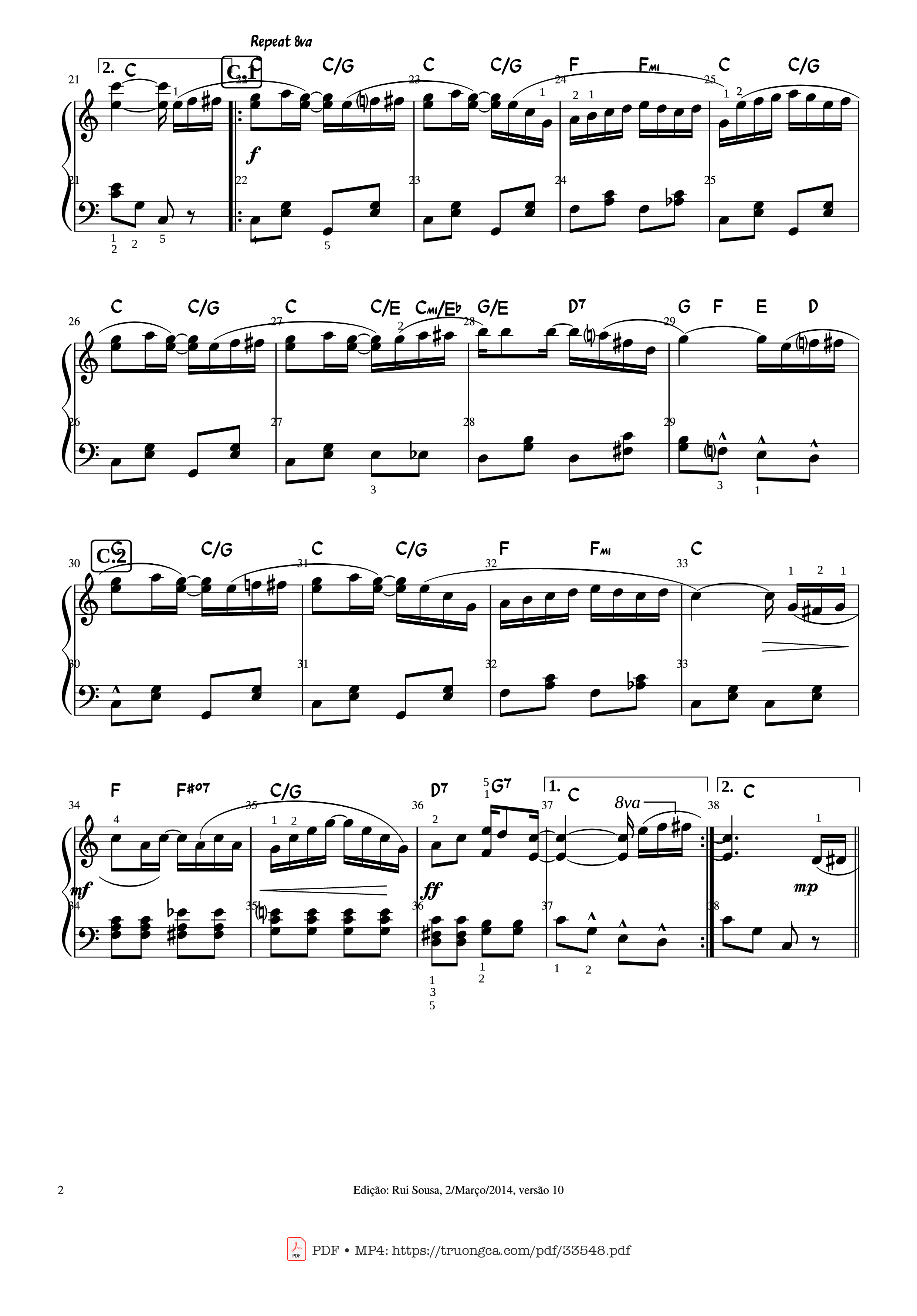 Trang 2 của Sheet nhạc PDF Piano bài hát The Entertainer (Original Piece Piano) - Scott Joplin
