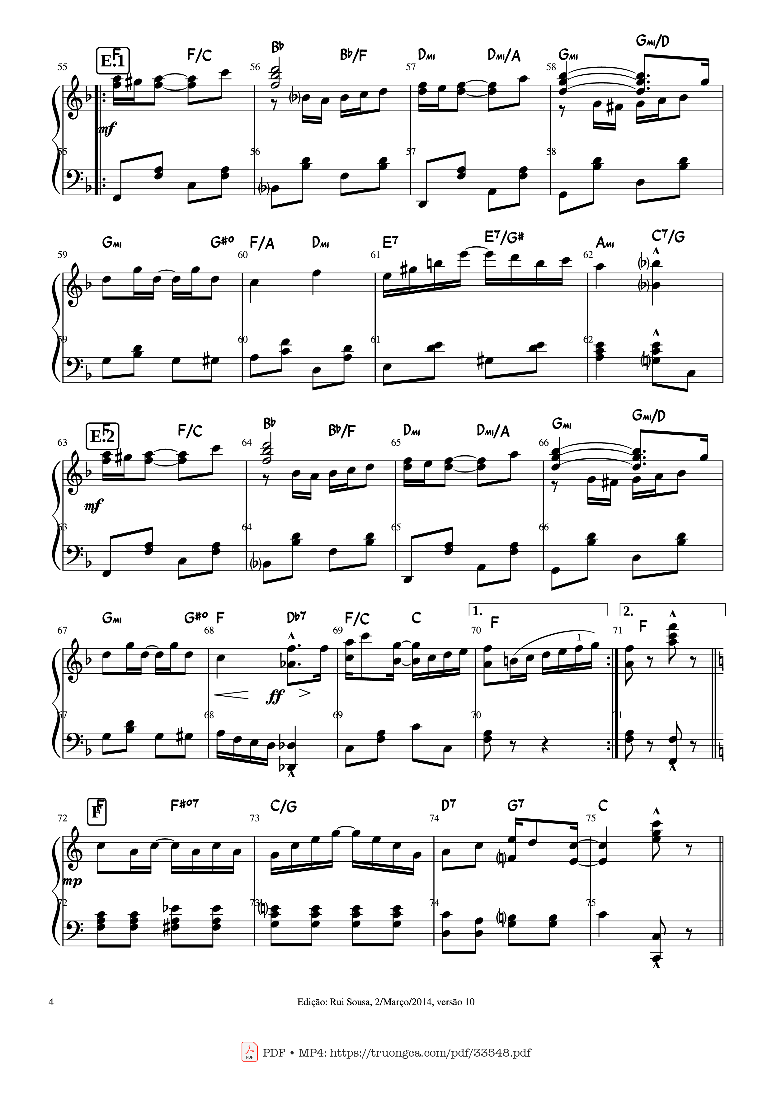 Trang 4 của Sheet nhạc PDF Piano bài hát The Entertainer (Original Piece Piano) - Scott Joplin