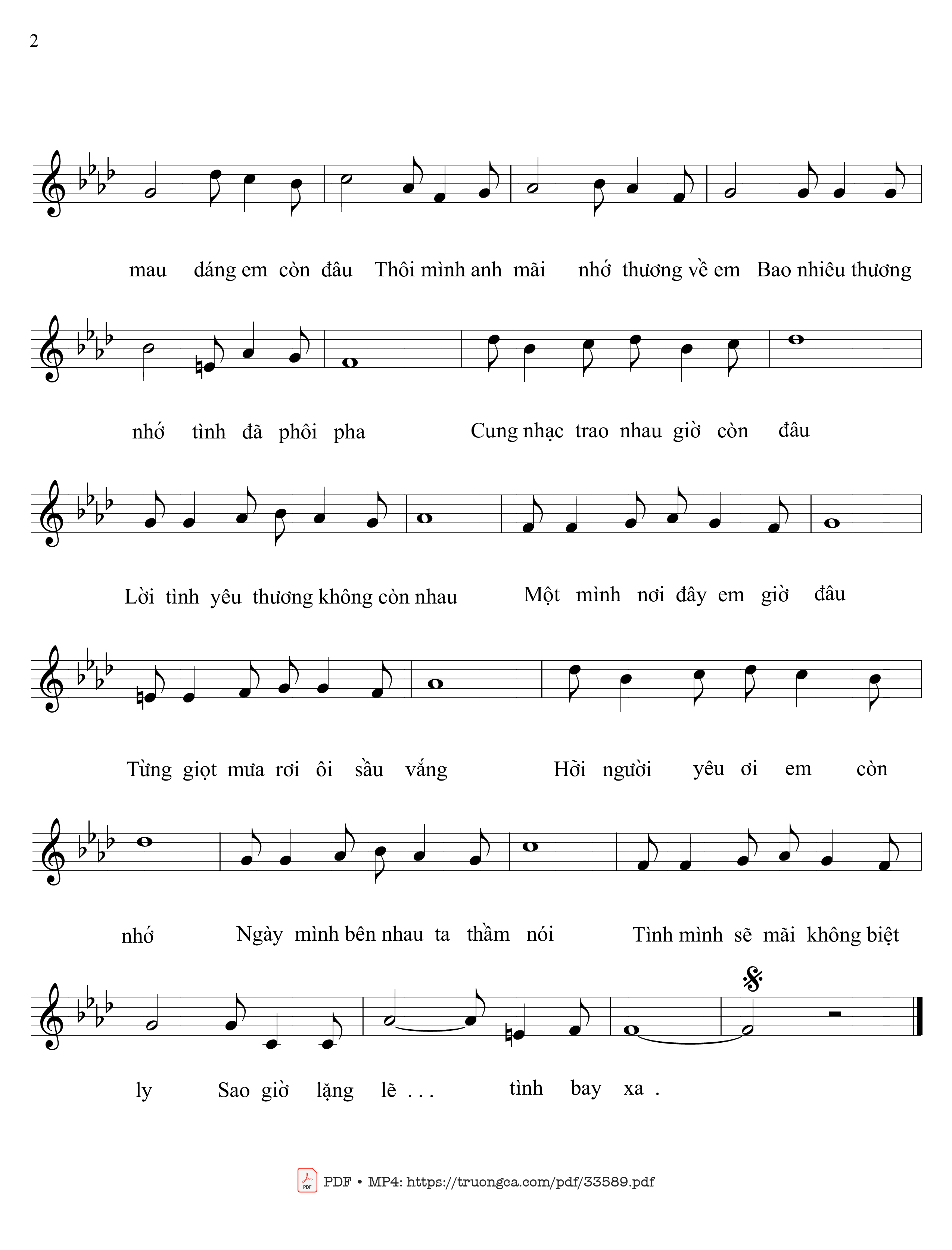 Ngày tình yêu đi lòng vắng mong manh Một ngày chia tay vấn vương lòng nhau, Trang 2