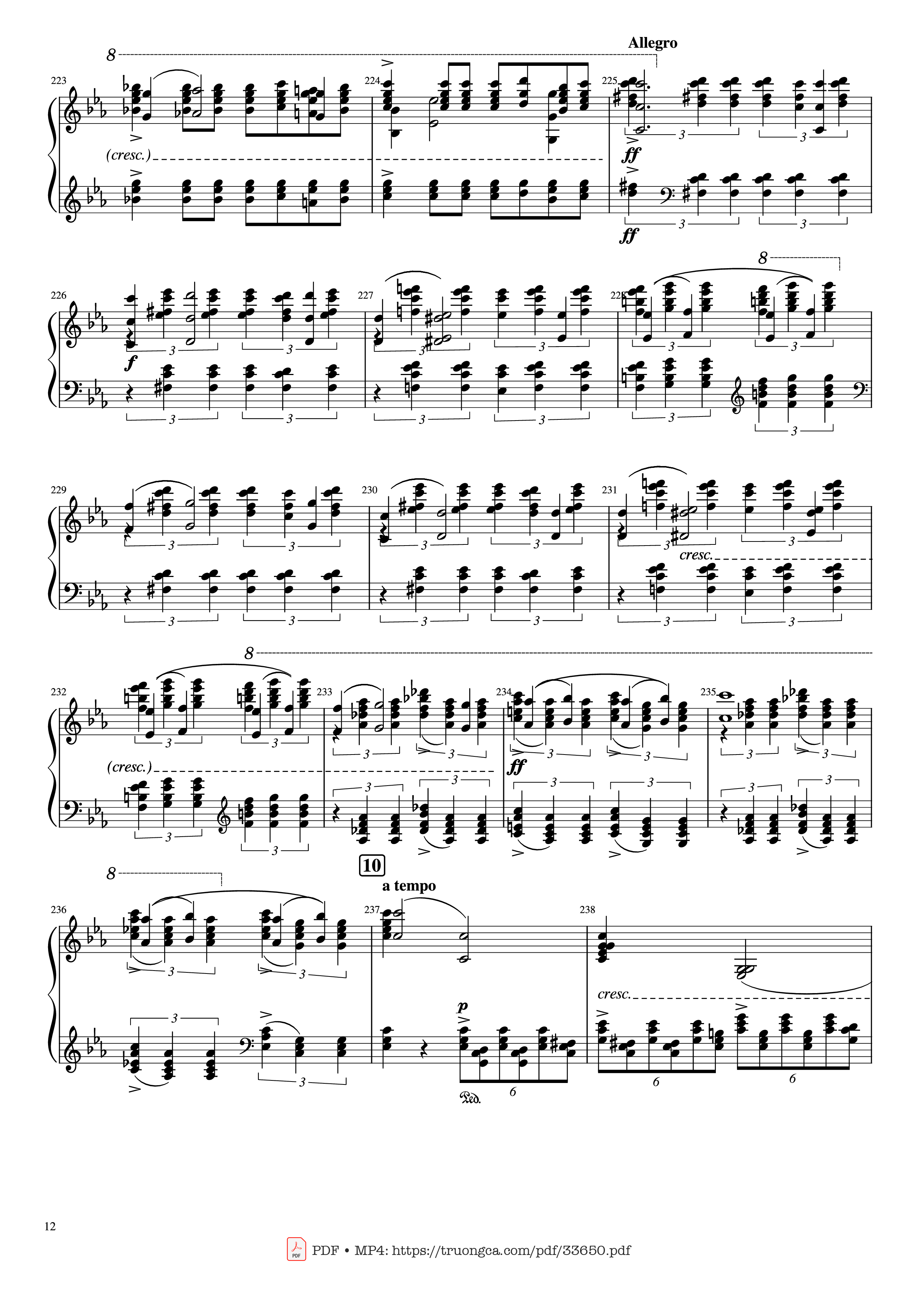 Trang 12 của Sheet nhạc PDF Piano bài hát Piano Concerto No.2 Op.18 - Rachmaninov - Serguei Rachmaninoff