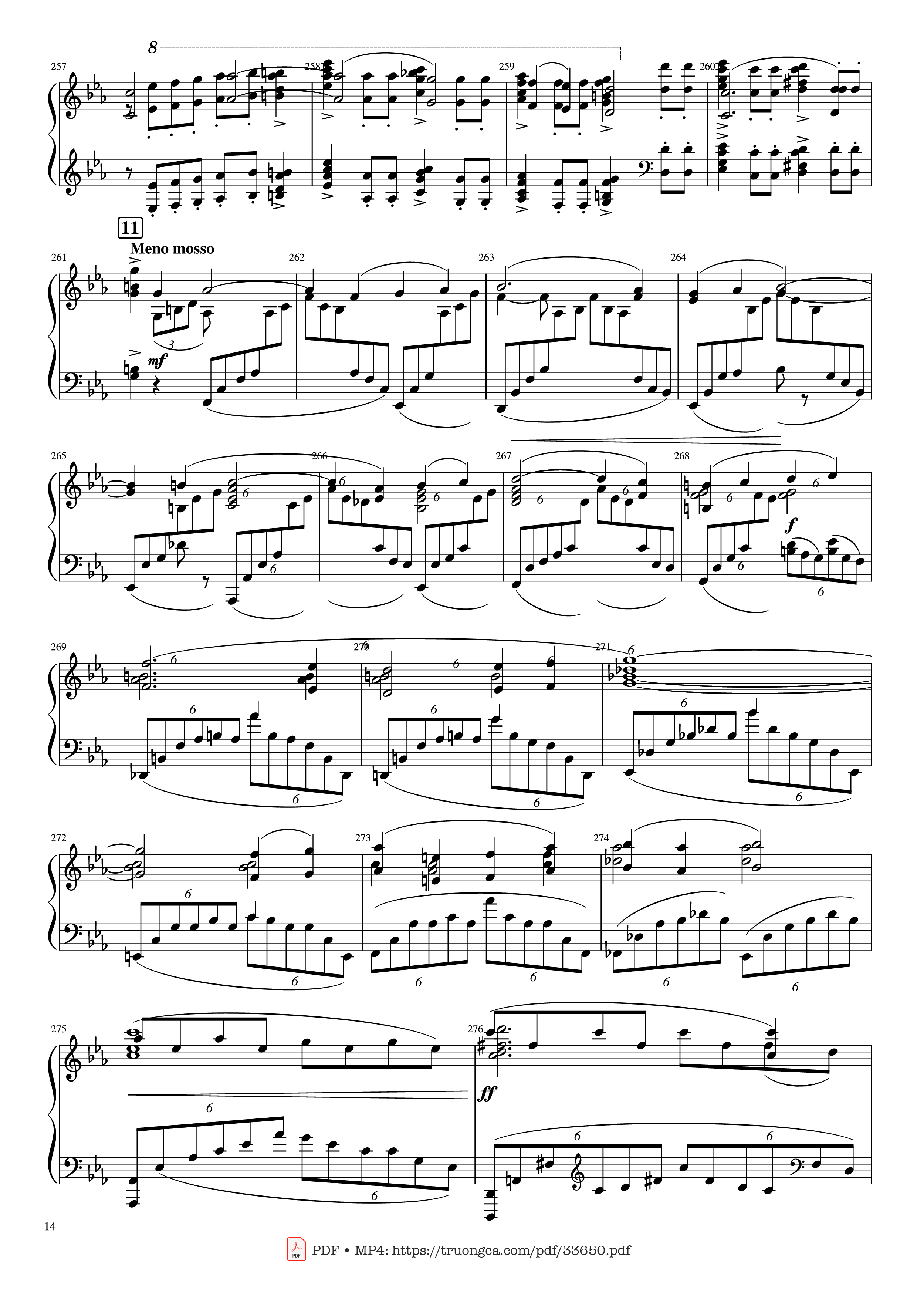Trang 14 của Sheet nhạc PDF Piano bài hát Piano Concerto No.2 Op.18 - Rachmaninov - Serguei Rachmaninoff