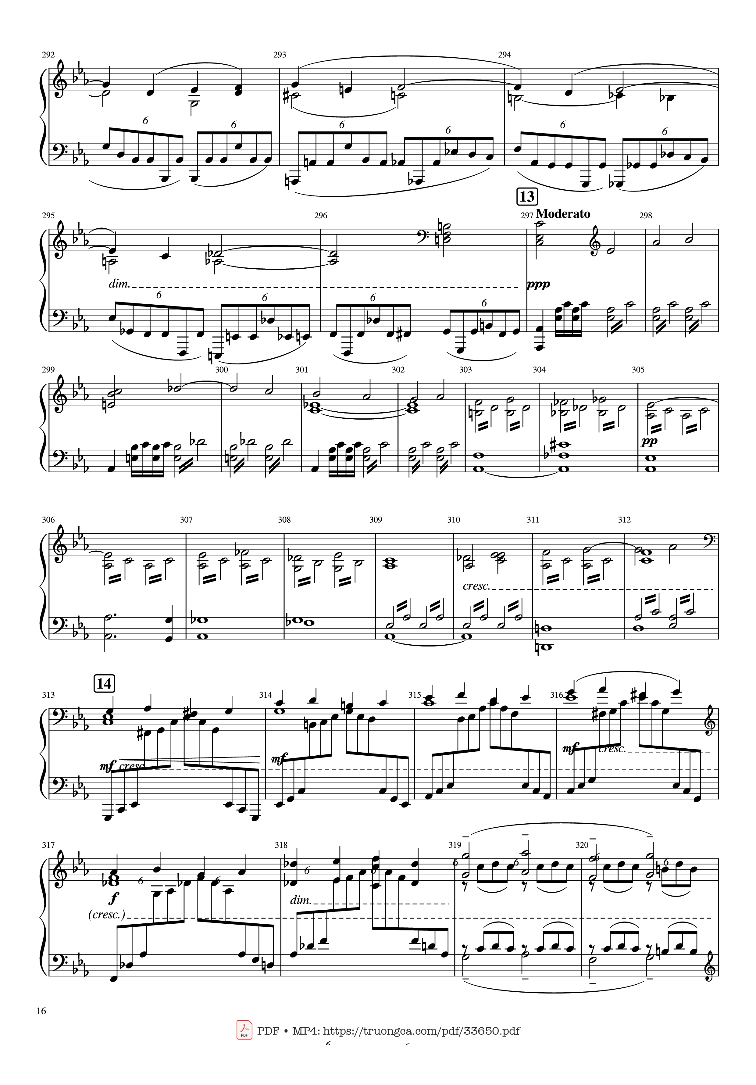 Trang 16 của Sheet nhạc PDF Piano bài hát Piano Concerto No.2 Op.18 - Rachmaninov - Serguei Rachmaninoff