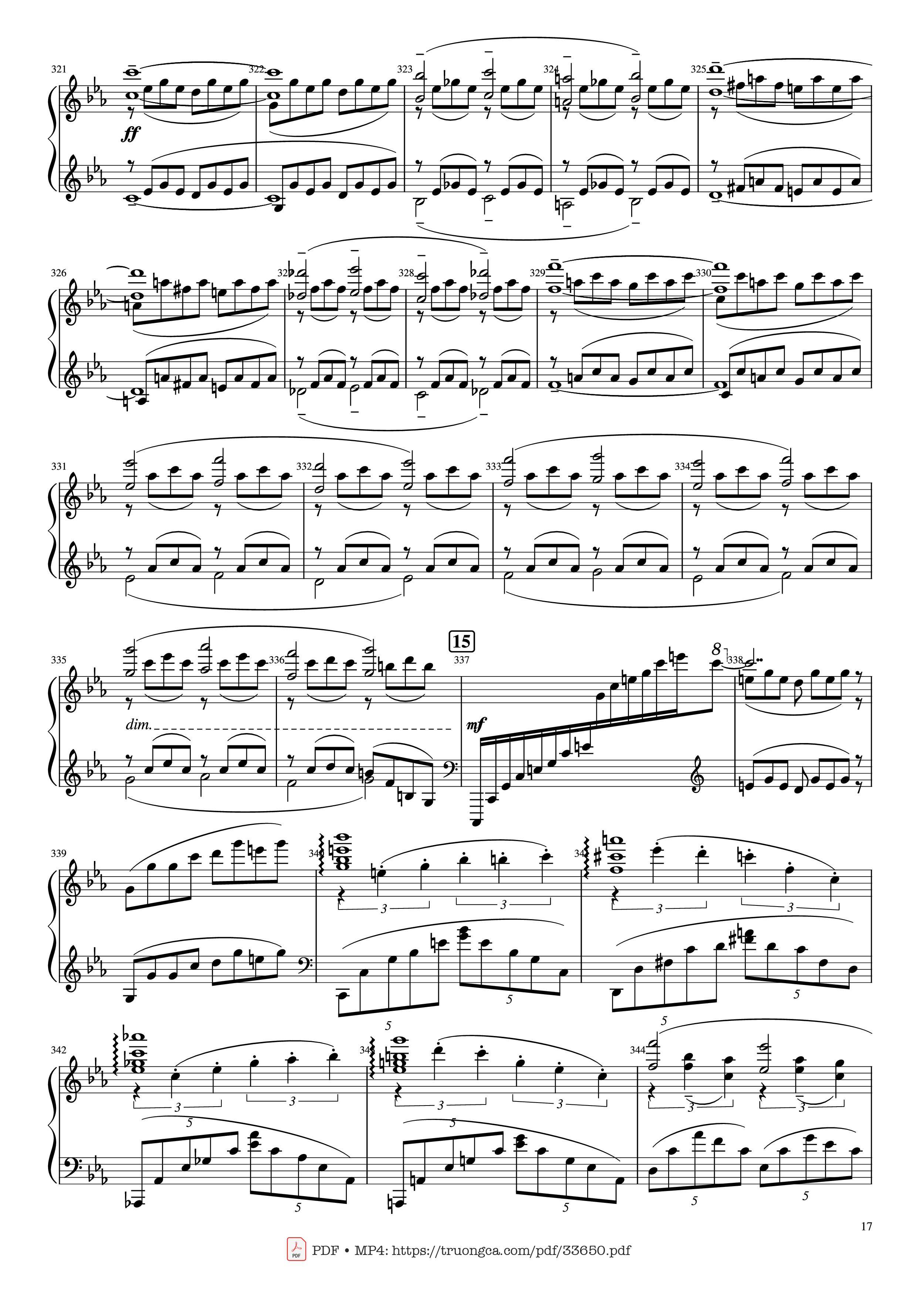 Trang 17 của Sheet nhạc PDF Piano bài hát Piano Concerto No.2 Op.18 - Rachmaninov - Serguei Rachmaninoff