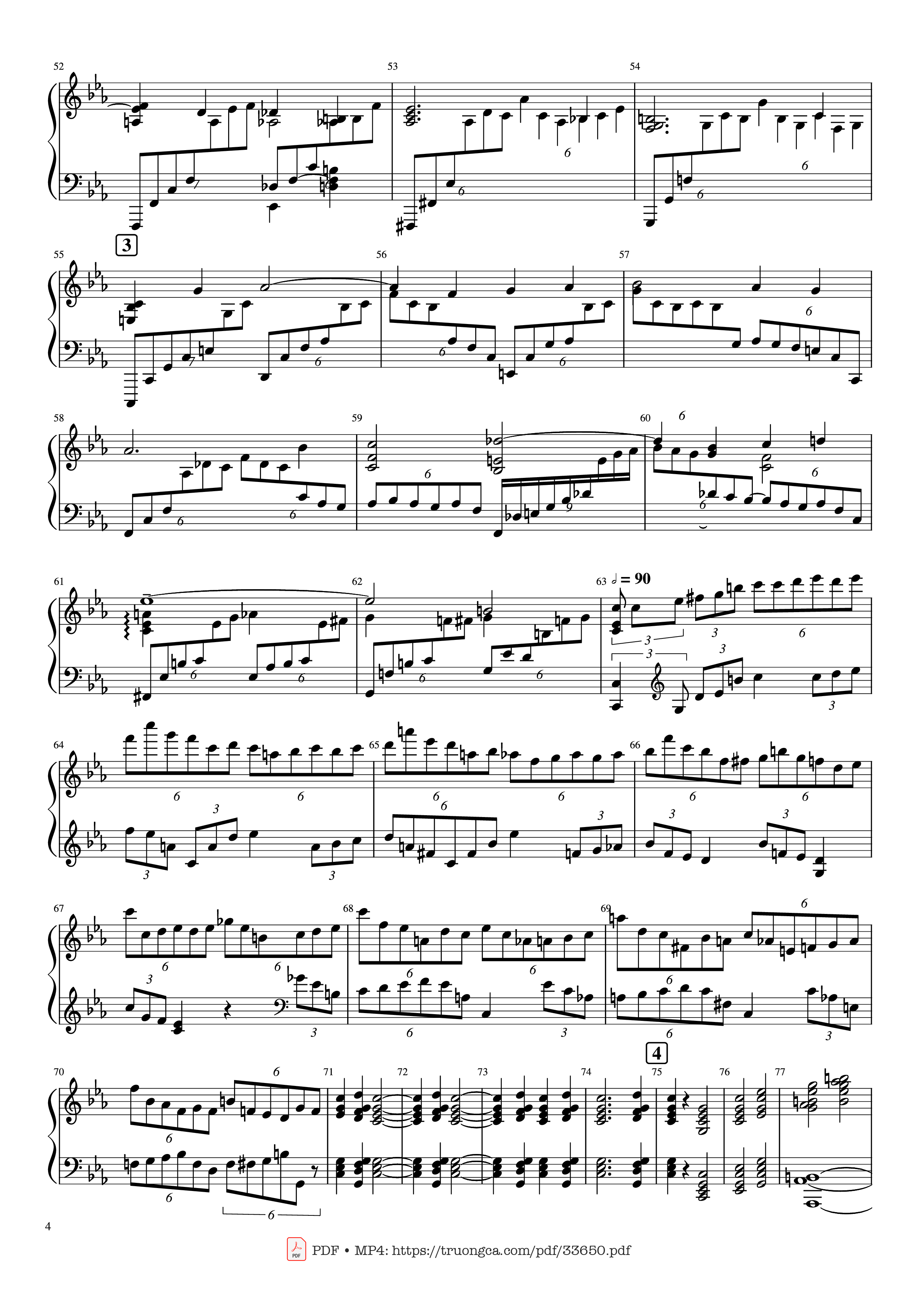 Trang 4 của Sheet nhạc PDF Piano bài hát Piano Concerto No.2 Op.18 - Rachmaninov - Serguei Rachmaninoff