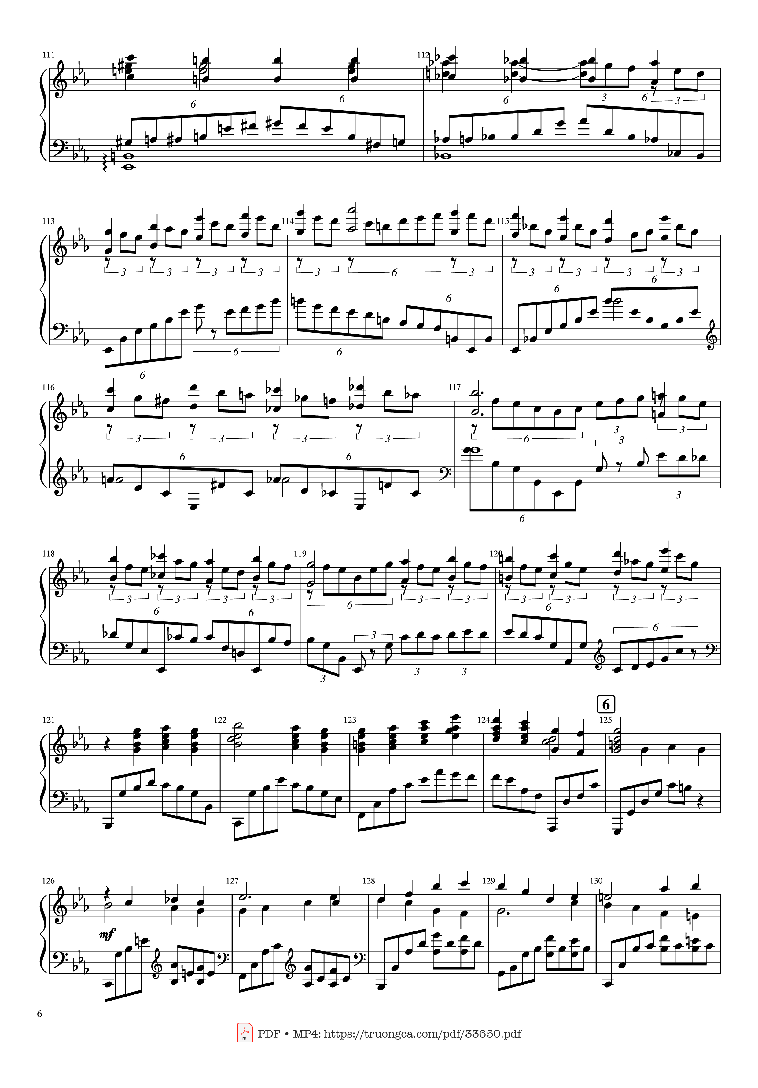 Trang 6 của Sheet nhạc PDF Piano bài hát Piano Concerto No.2 Op.18 - Rachmaninov - Serguei Rachmaninoff