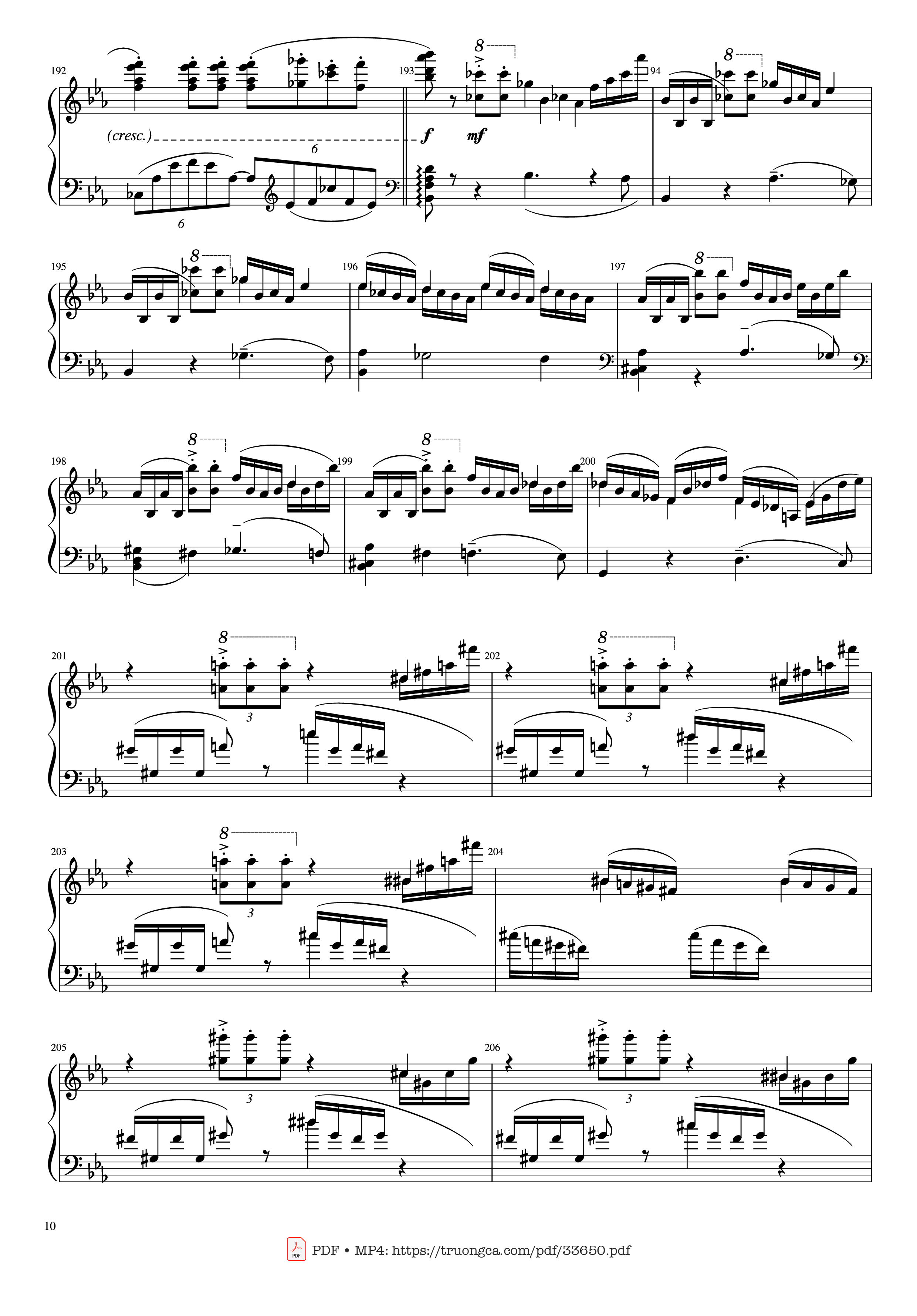 Trang 10 của Sheet nhạc PDF Piano bài hát Piano Concerto No.2 Op.18 - Rachmaninov - Serguei Rachmaninoff